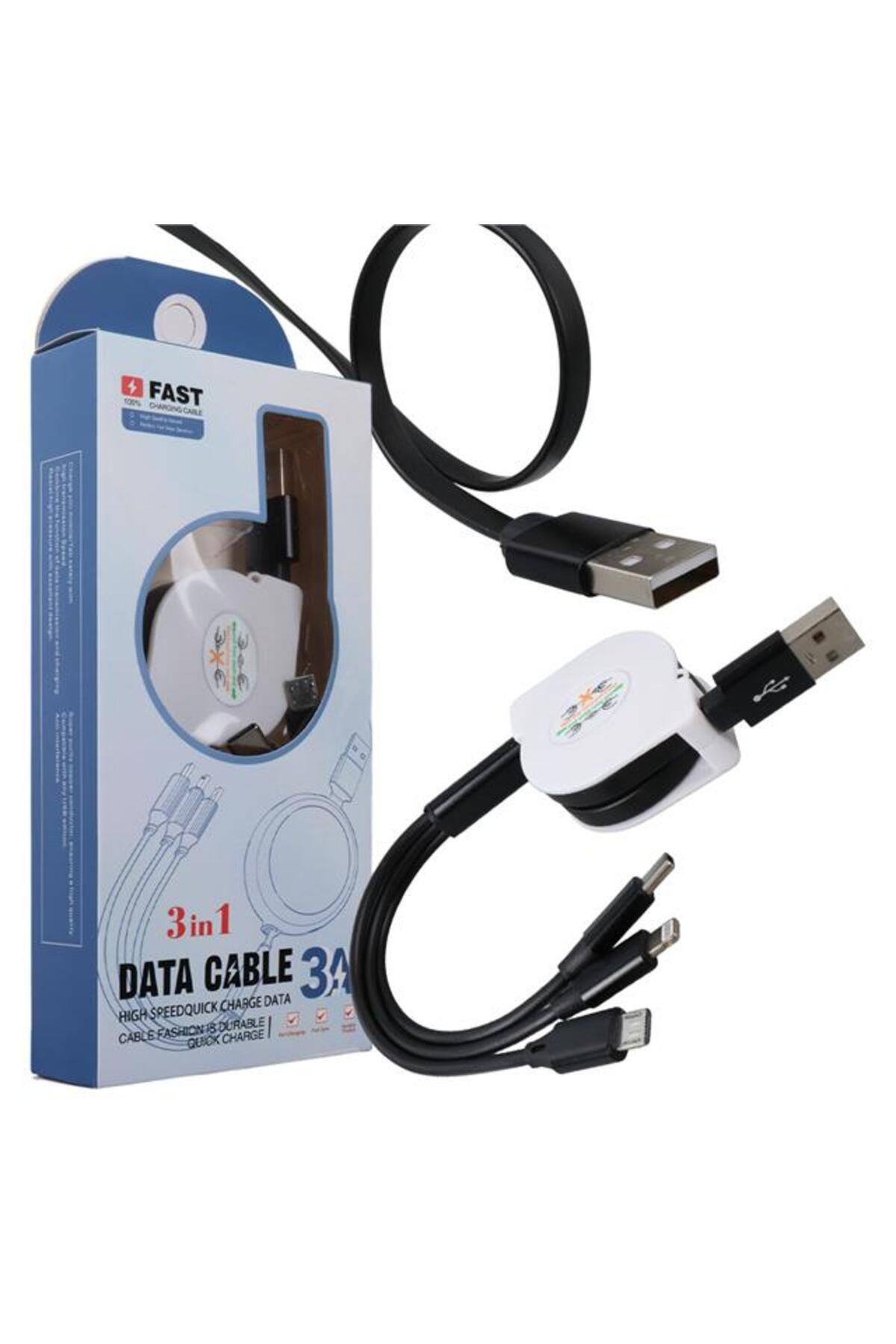 feifei Powermaster Pm-26346 3 In 1 Siyah Şarj Kablosu