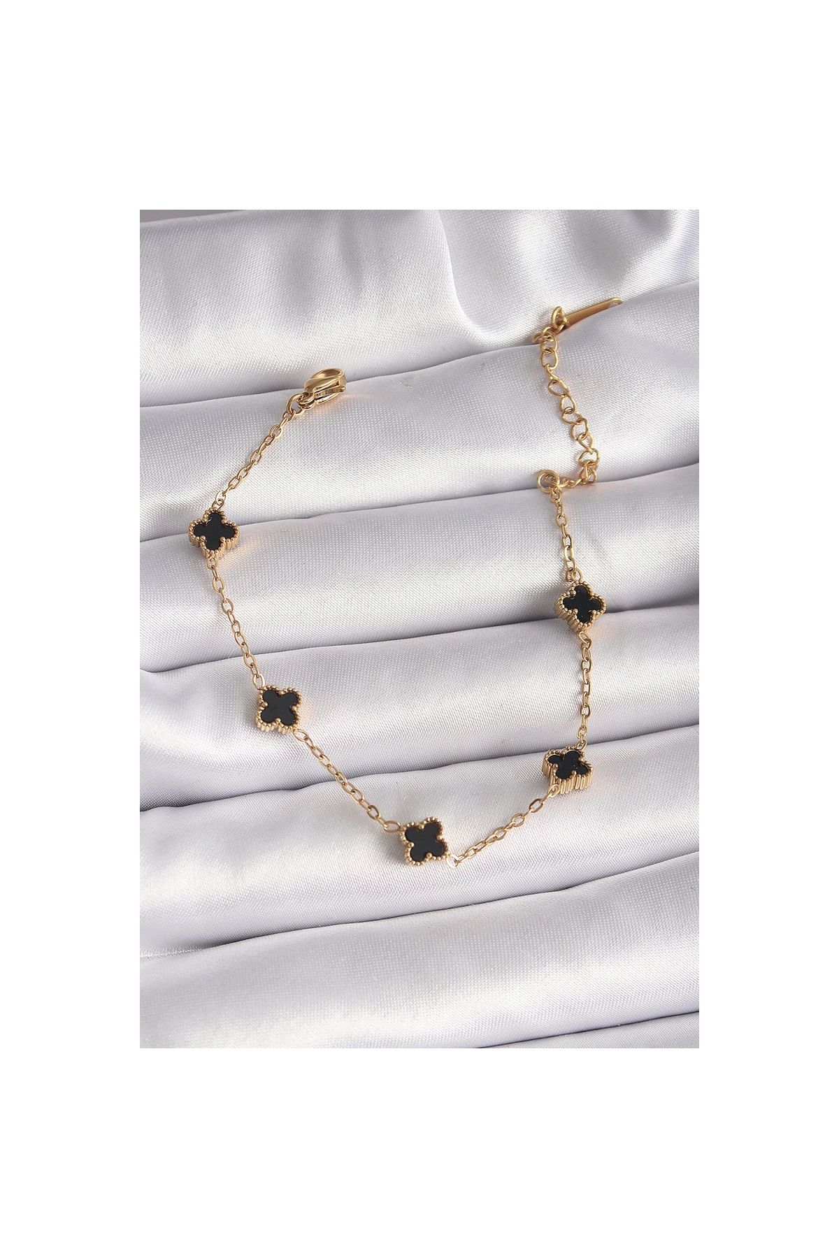 Narnuga 316L Çelik Gold Renk Baby Boy Yonca Model Kadın Bileklik - TJ-BB6475