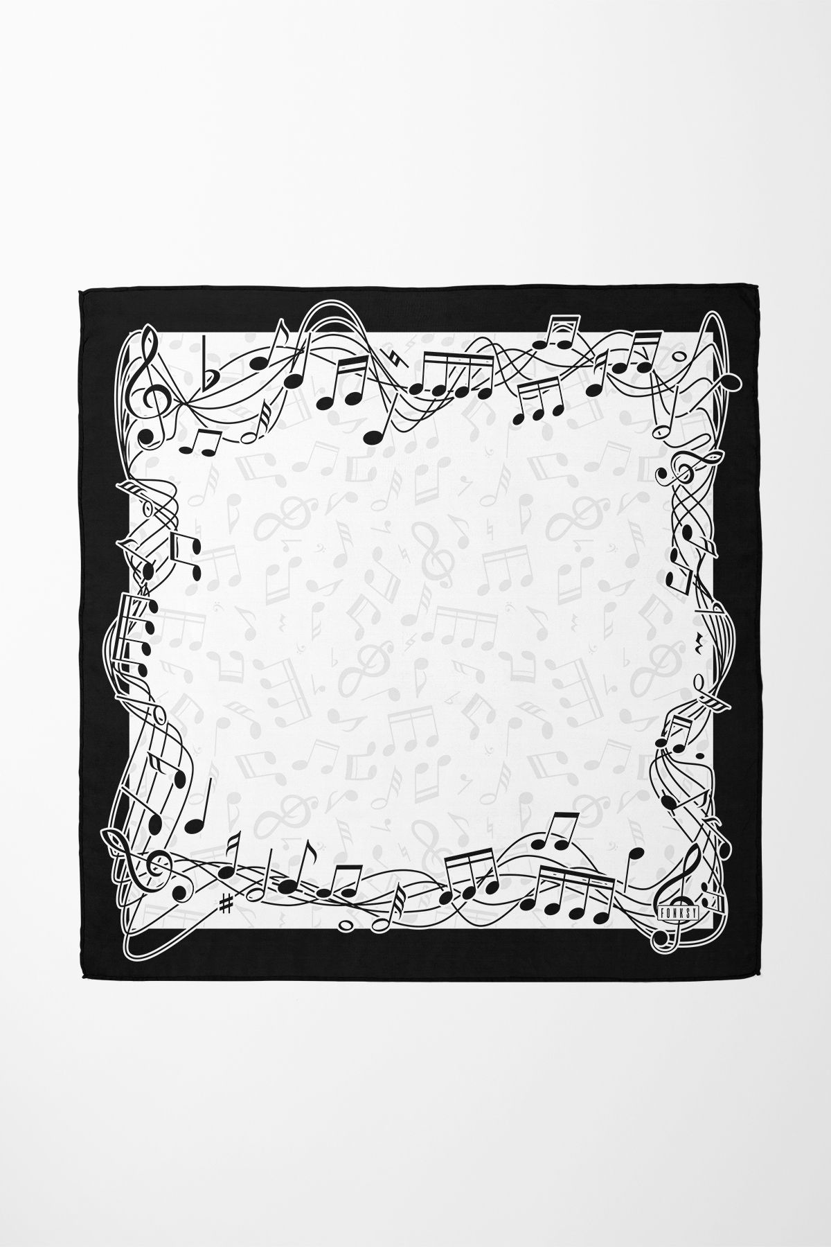 Sozakko Music Note Twill Kadın Saç & Boyun Aksesuarı – Bandana ve Fular