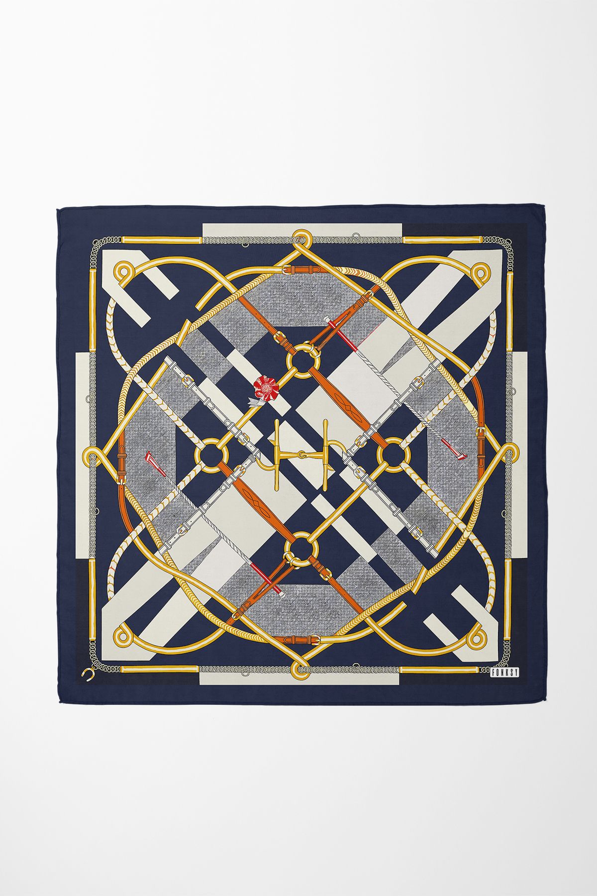 Sozakko Haze Grid Twill Kadın Saç & Boyun Aksesuarı – Bandana ve Fular
