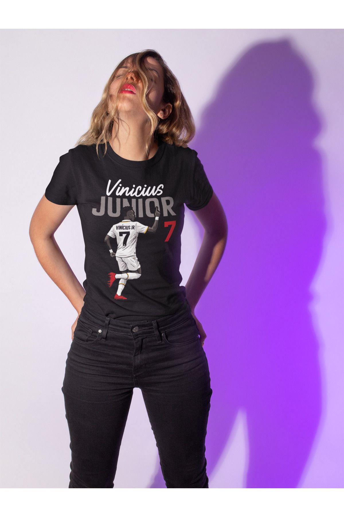 Biy Store Vinicius Junior fotoğraflı futbol forma baskılı unisex kısa kollu erkek tişört kadın t-shirt