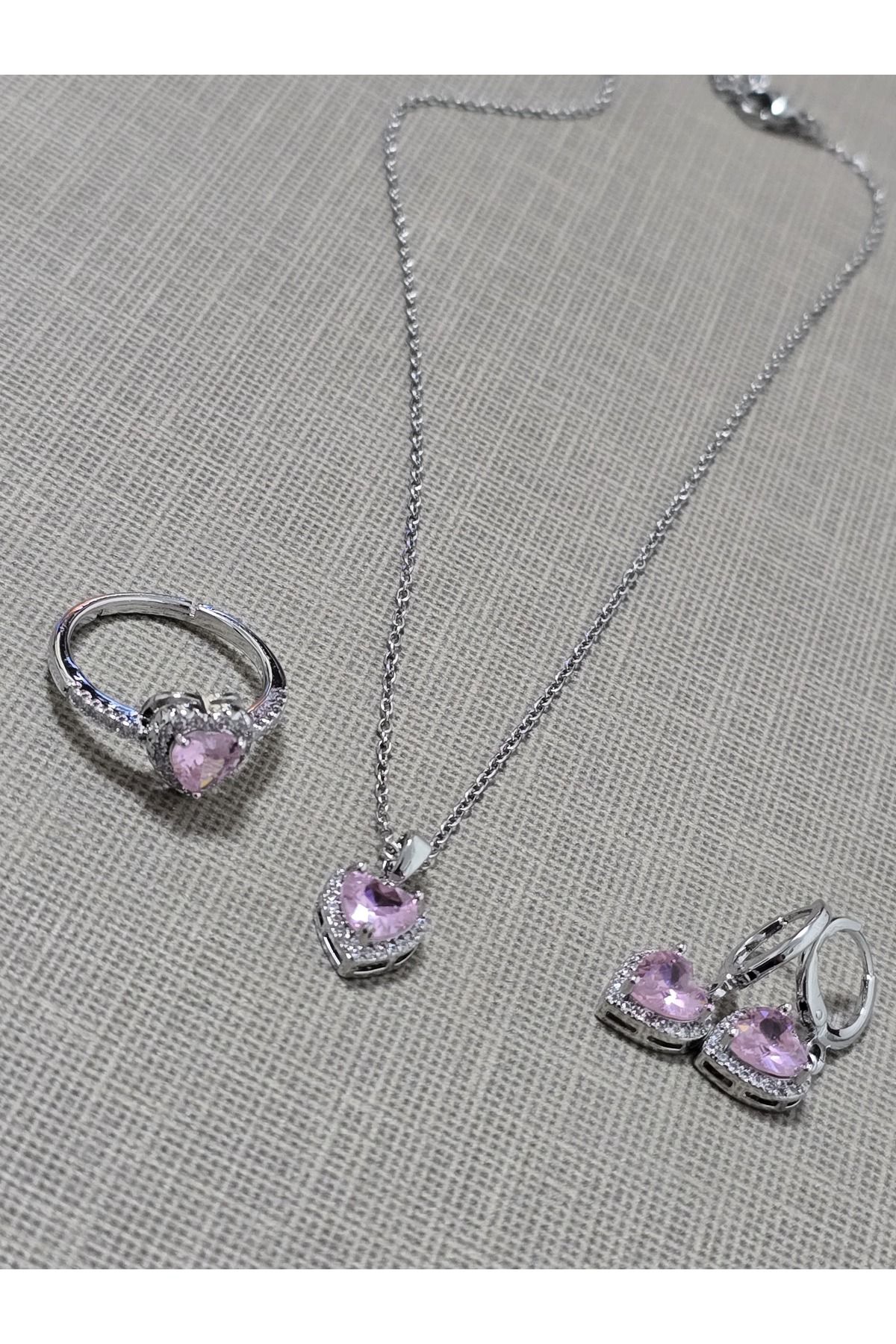 stainles steel Pandora's Çelik Set (Yüzük, Küpe, Kolye)