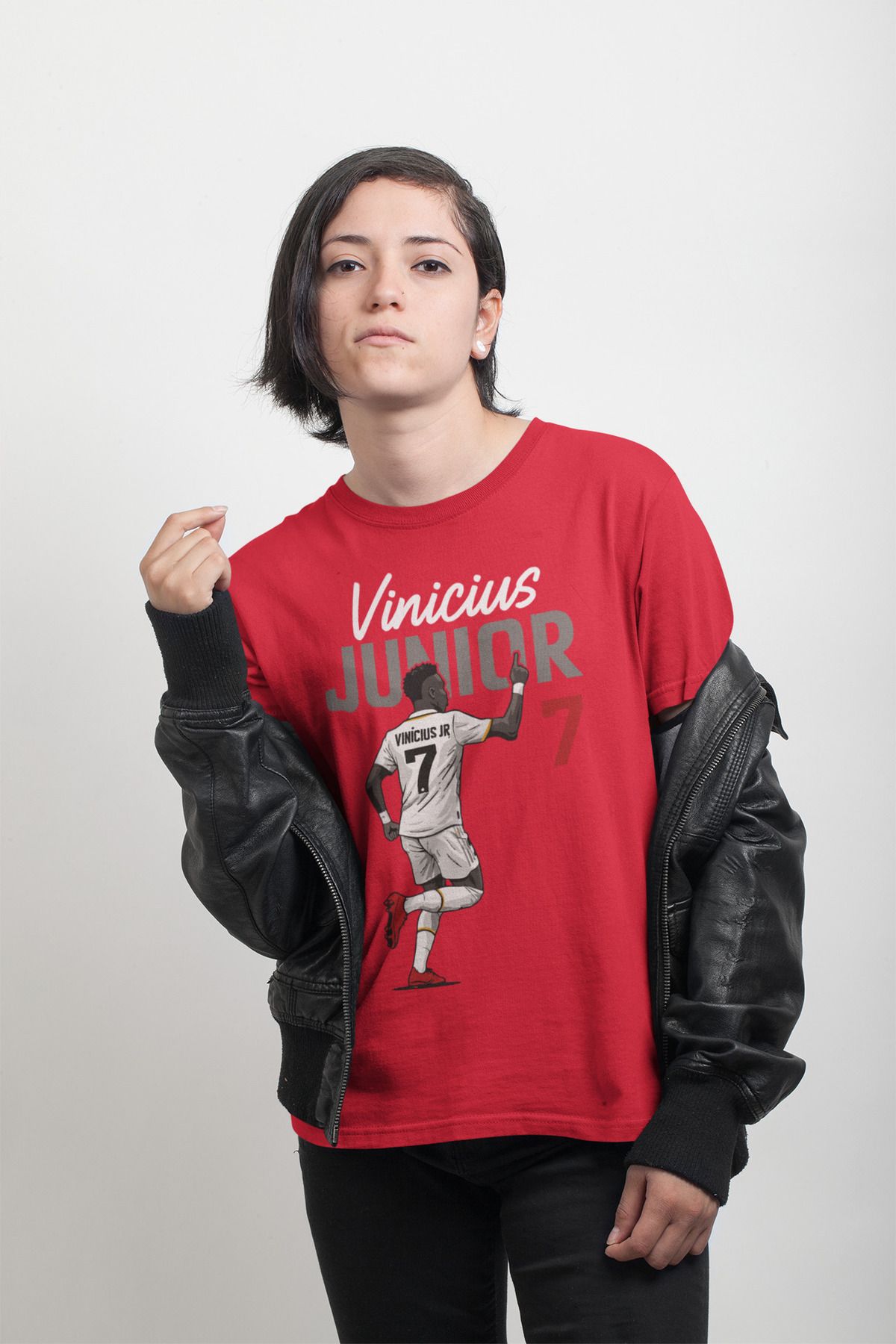 Biy Store Vinicius Junior fotoğraflı futbol forma baskılı unisex kısa kollu erkek tişört kadın t-shirt