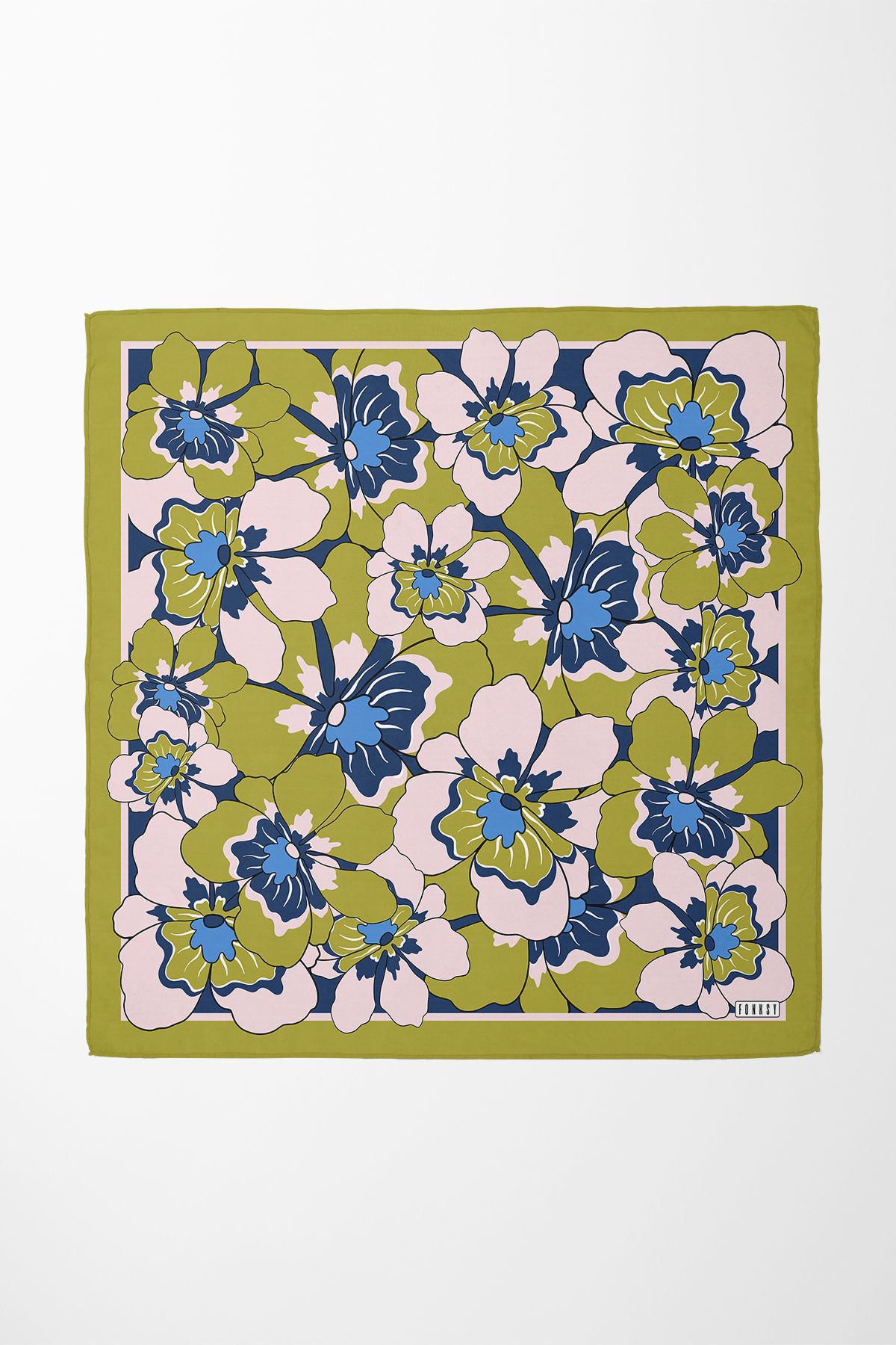 Sozakko Olive Bloom Twill Kadın Saç & Boyun Aksesuarı – Bandana ve Fular