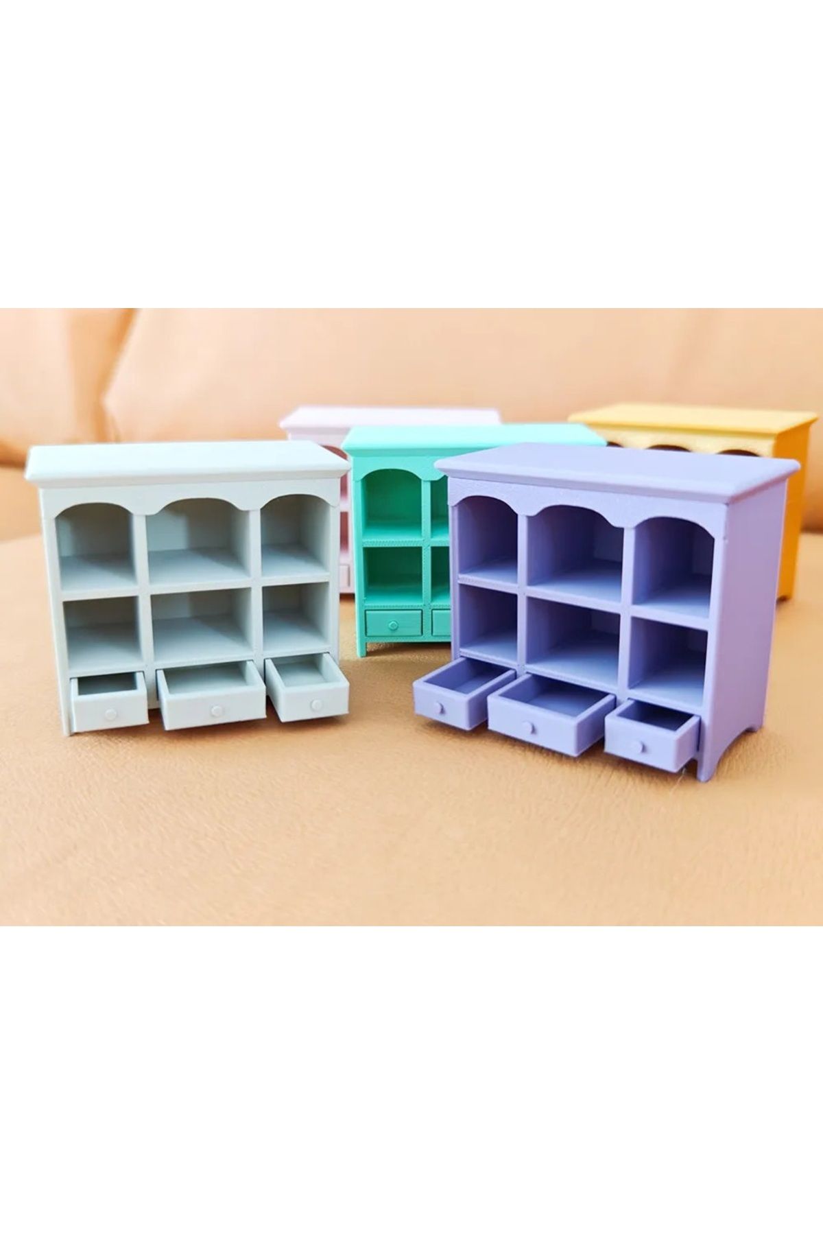 CharmFancy 1/12 Ölçek Renkli Vitrin Minyatür Diorama Eşya Aksesuar Maket