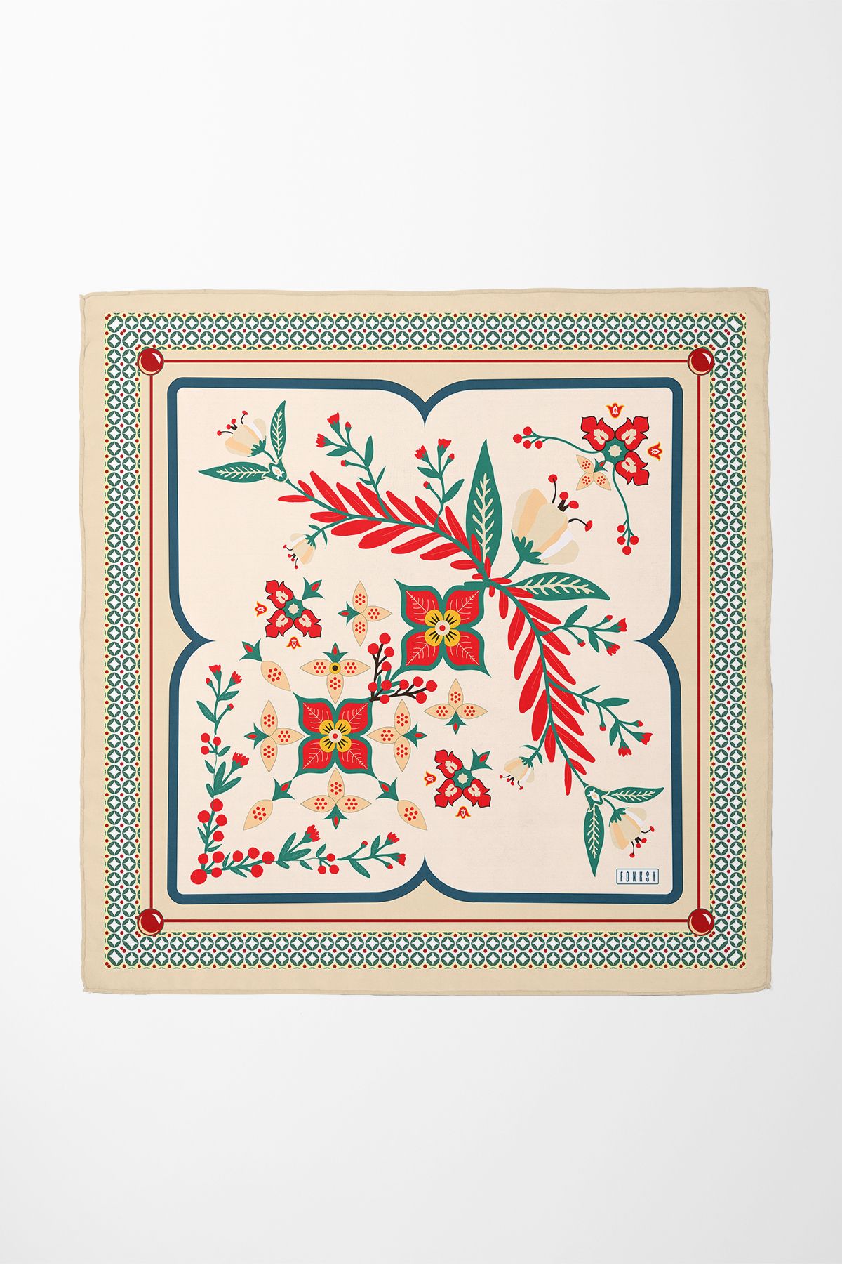 Sozakko Soft Flowers Twill Kadın Saç & Boyun Aksesuarı – Bandana ve Fular