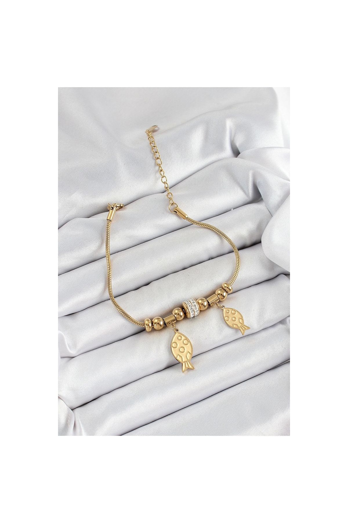 Narnuga 316L Çelik Gold Renk Balık Model Kadın Bileklik - TJ-BB7076