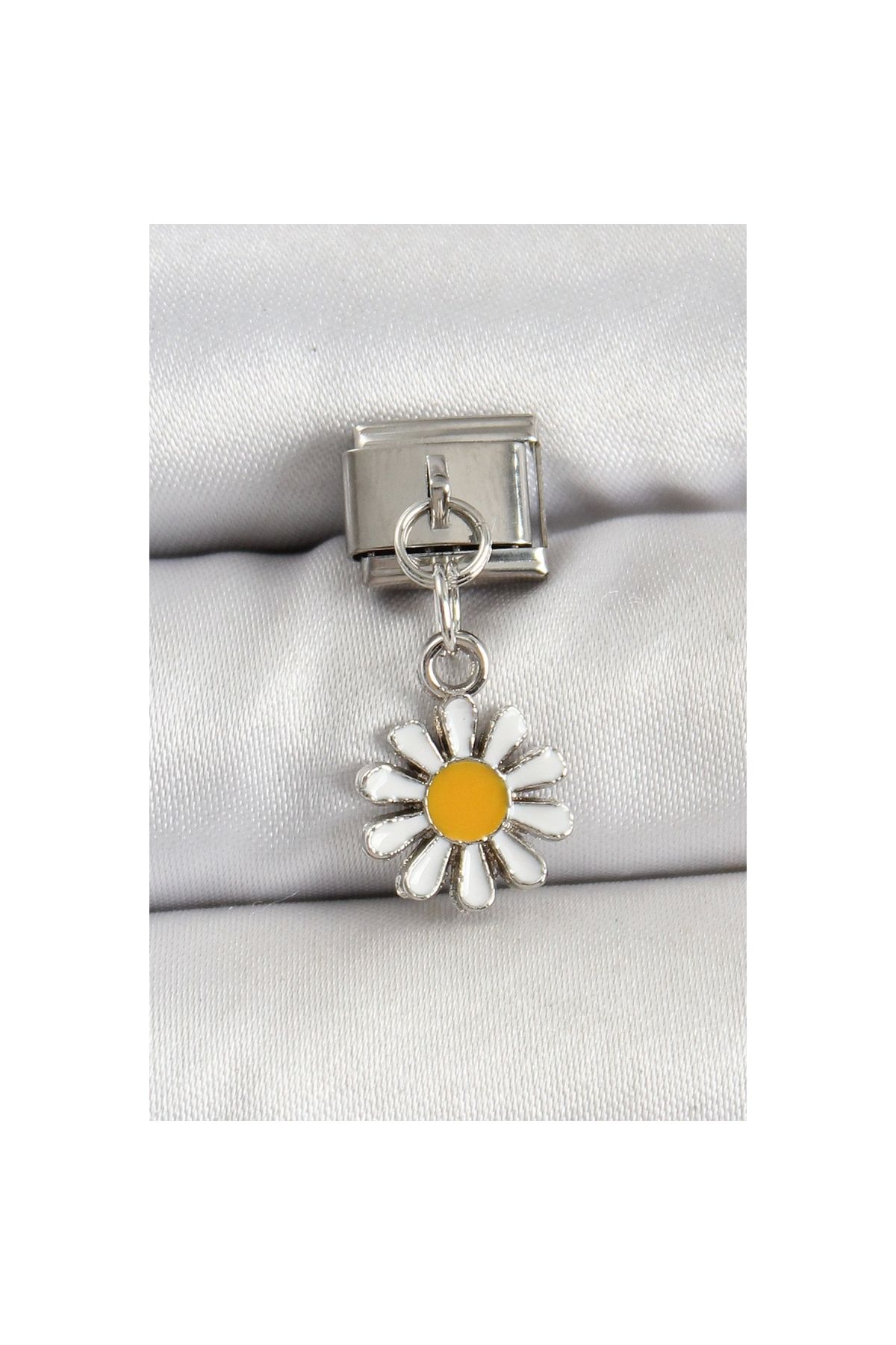 Narnuga 316L Çelik Gümüş Renk Papatya Model Nomination Charm - TJ-BC1486