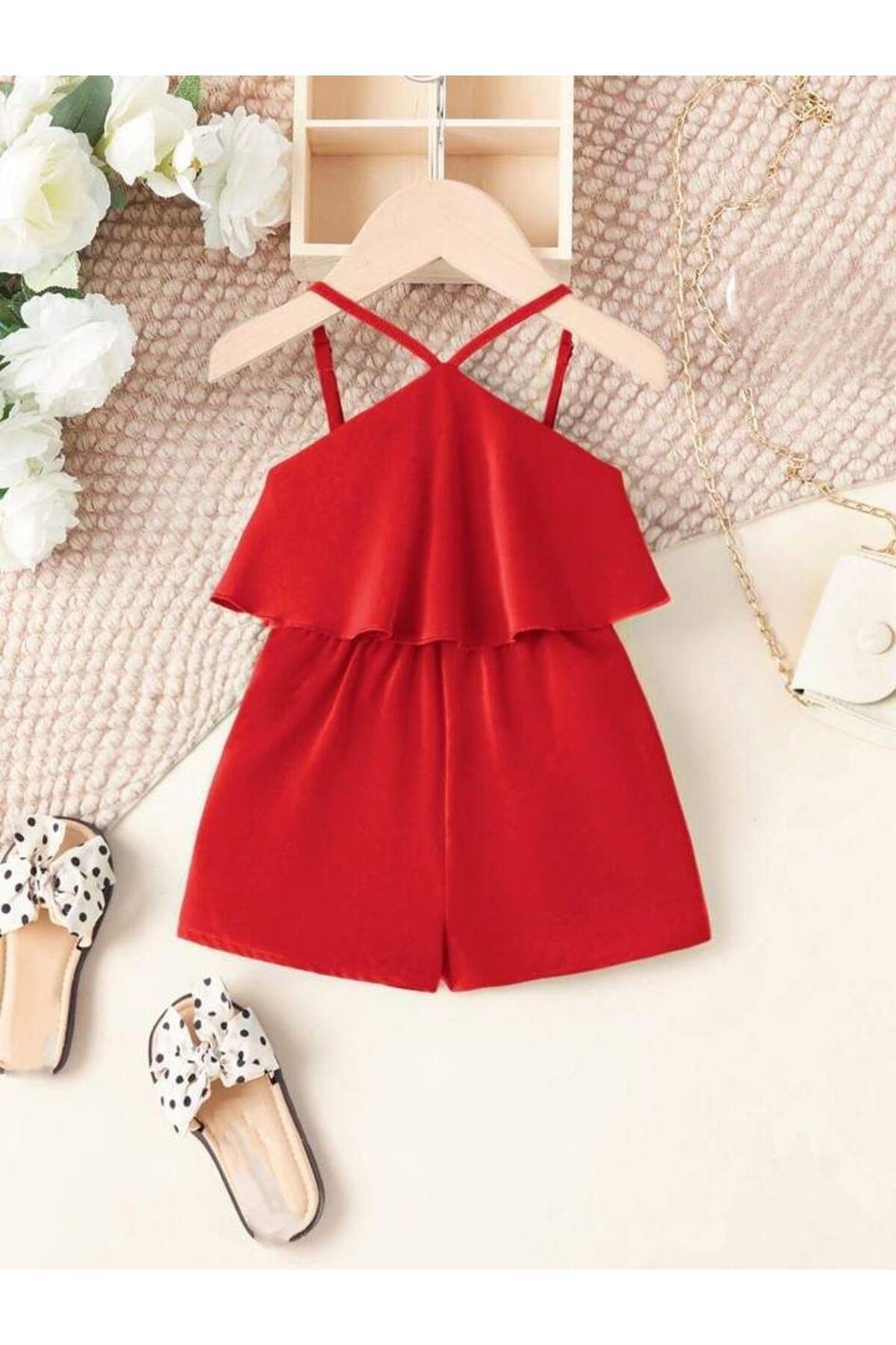 shop Kız çocuk kırmızı tulum şort
