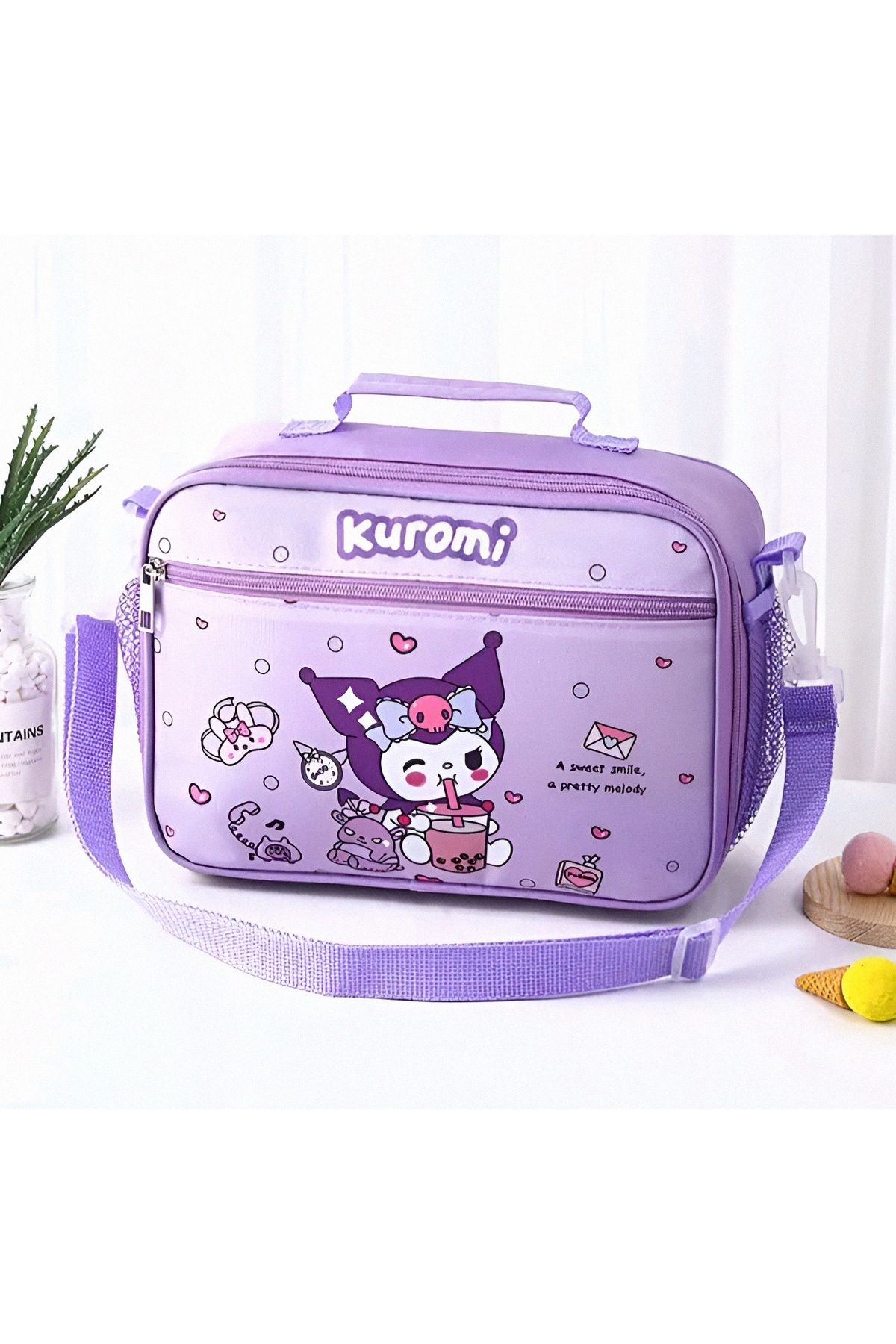KumOziShop Sanrio Kuromi Cinnamoroll Hello Kitty Boyundan Askılı Lüx Termal Beslenme Çantası