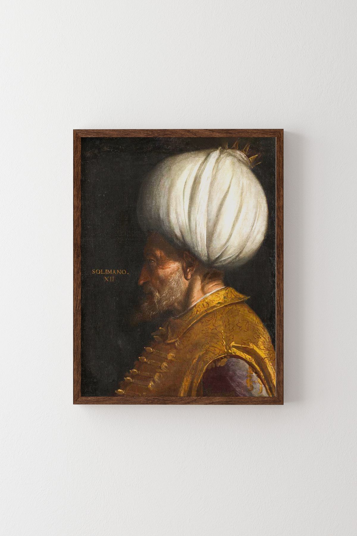 epiqart Kanuni Sultan Süleyman - Ahşap Desenli Çerçeve