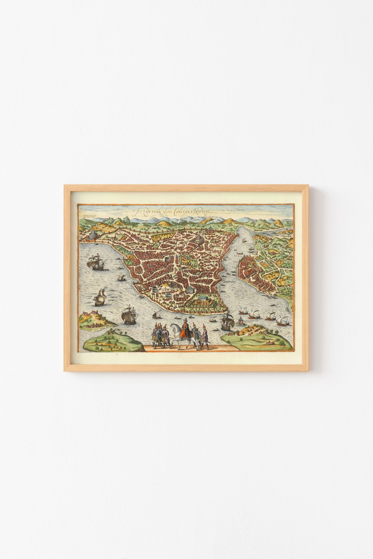 epiqart İstanbul Haritası - Ahşap Desenli Çerçeve