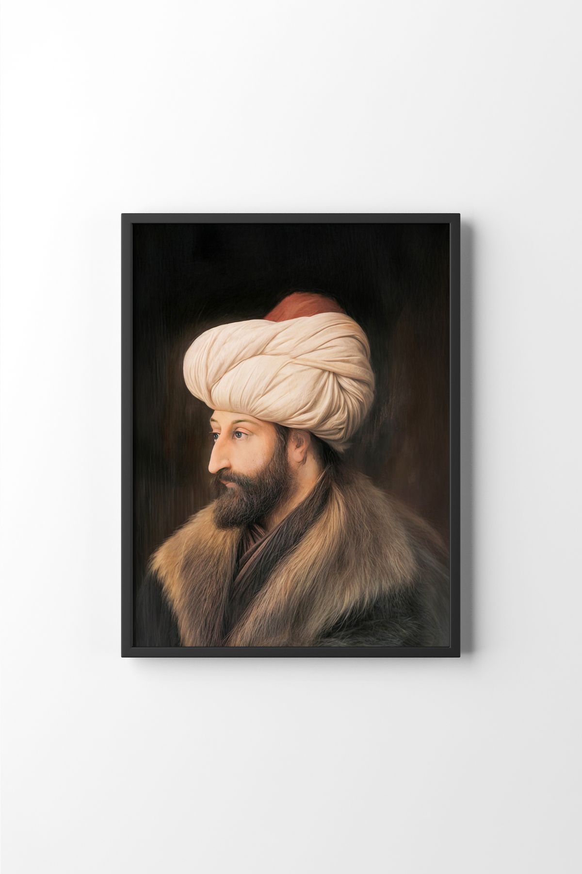 epiqart Fatih Sultan Mehmed Portresi - Siyah Çerçeve