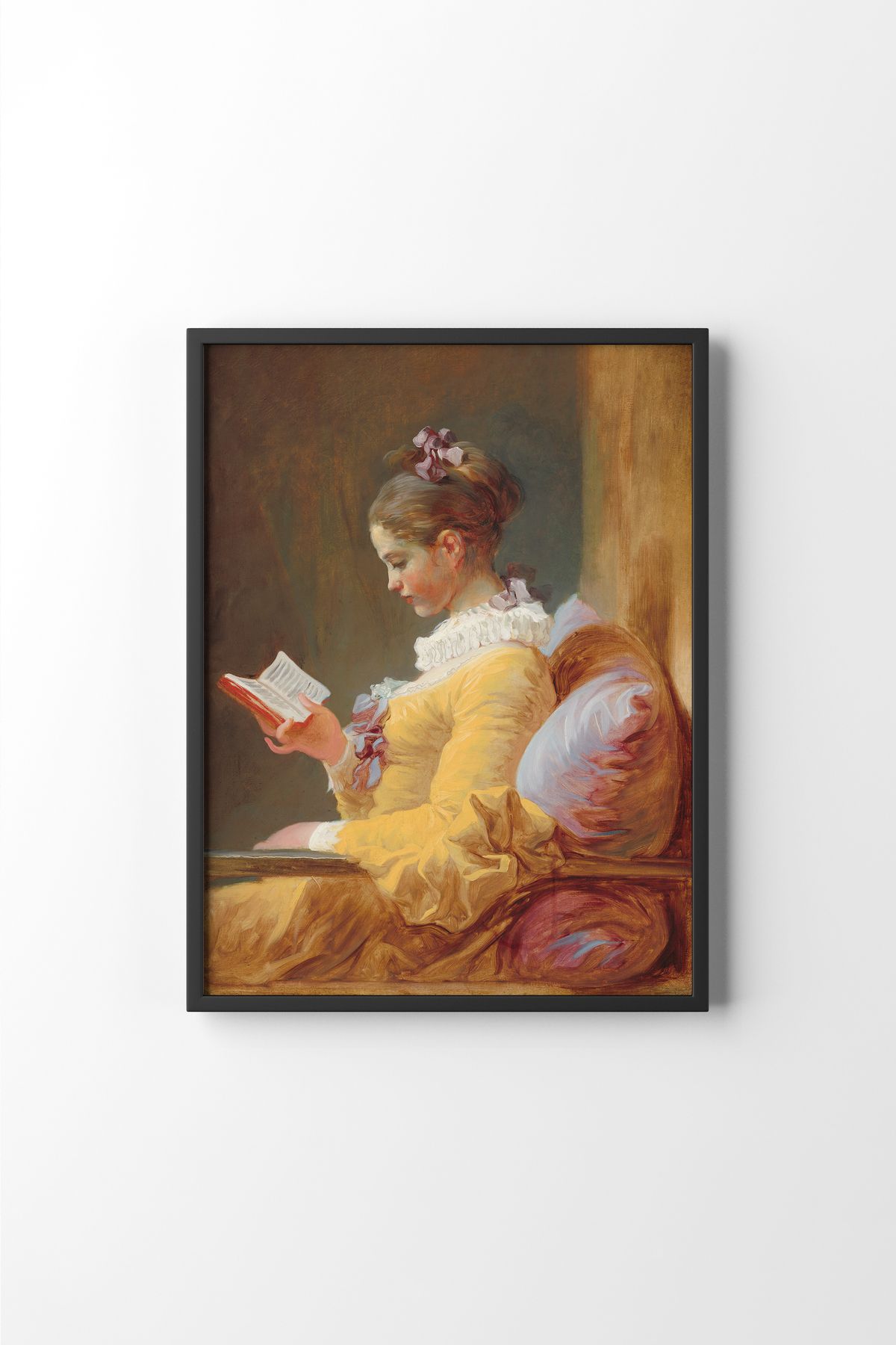 epiqart Kitap Okuyan Kız - Siyah Çerçeve