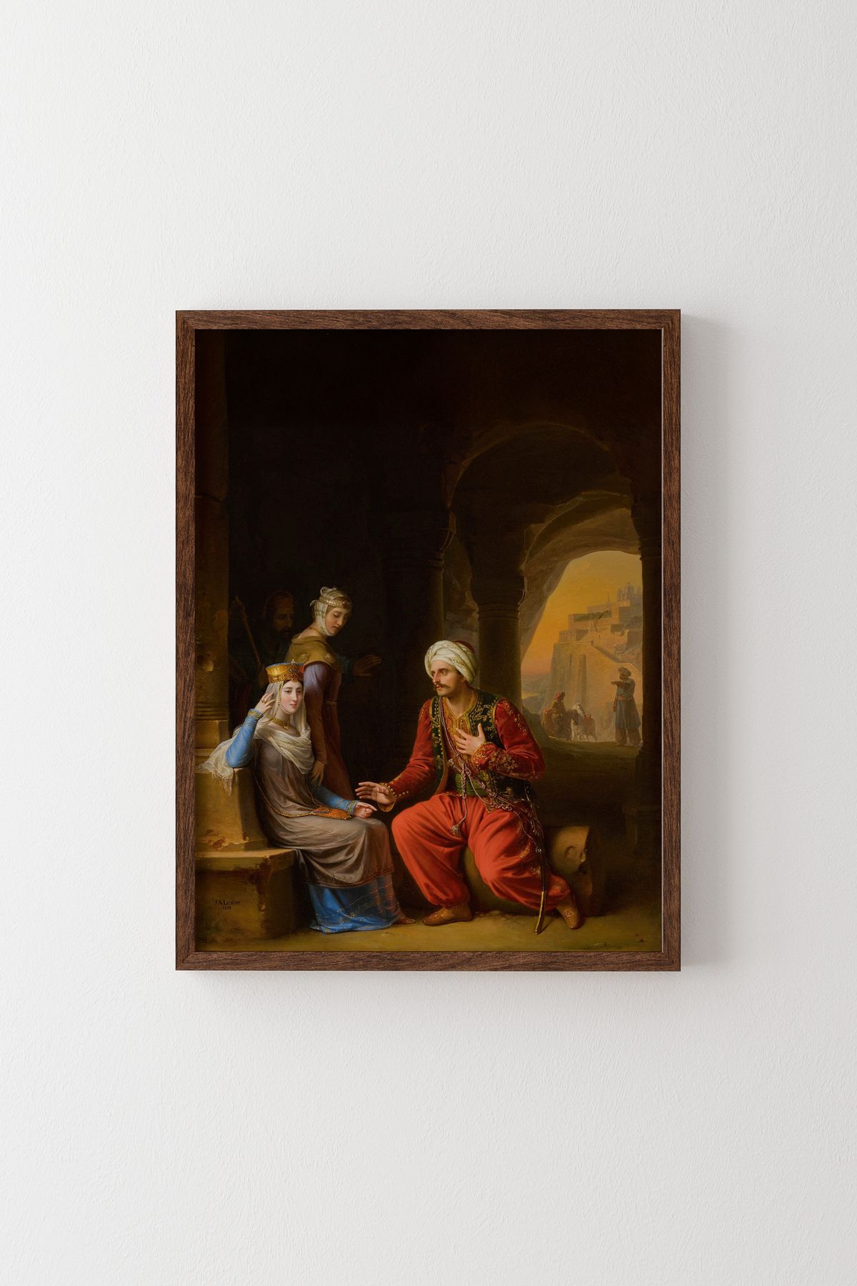 epiqart Guyenne'li Eleanor ile İkonya Sultanı - Ahşap Desenli Çerçeve