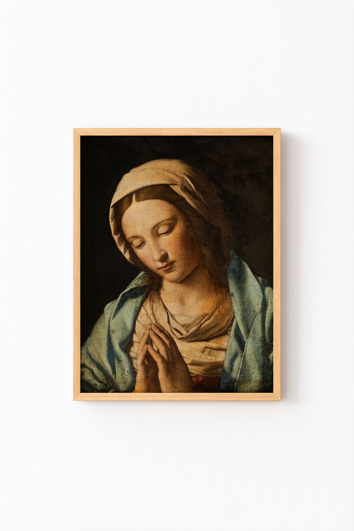 epiqart Dua Eden Bakire - Ahşap Desenli Çerçeve