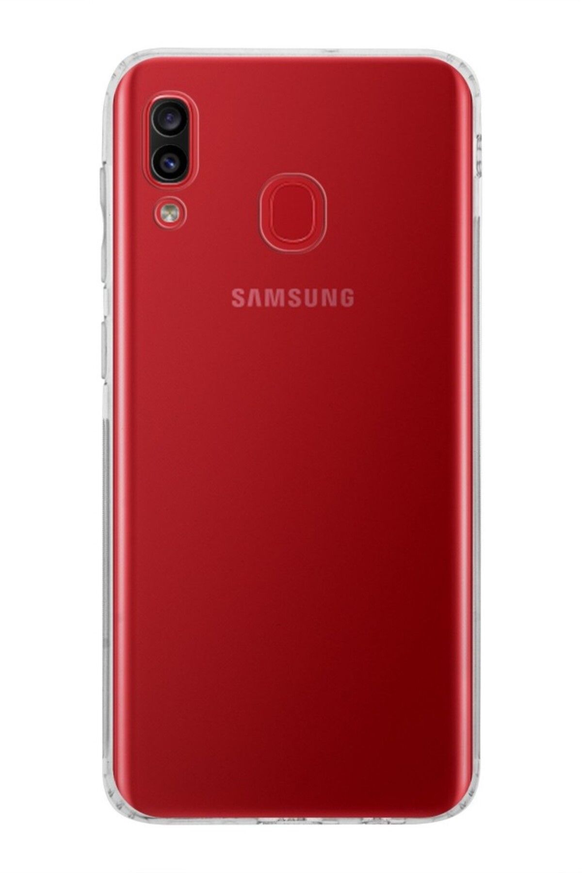 TezMax Samsung Galaxy A20 SM-A205F Uyumlu Kapak Kamera Korumalı Şarj Tıpalı Şeffaf Silikon Kılıf