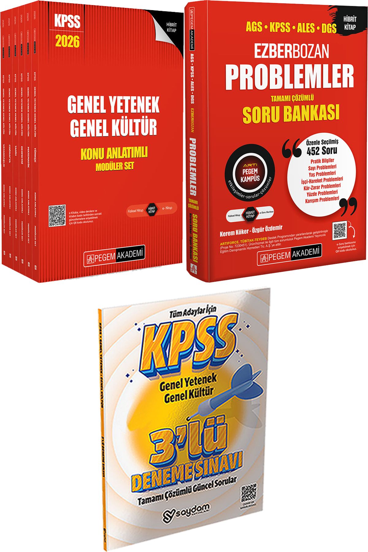 Pegem Akademi Yayıncılık 2026 KPSS Lisans Konu Anlatımlı Modüler Set - Ezberbozan Problemler Çözümlü Soru + 3 Deneme Hediye