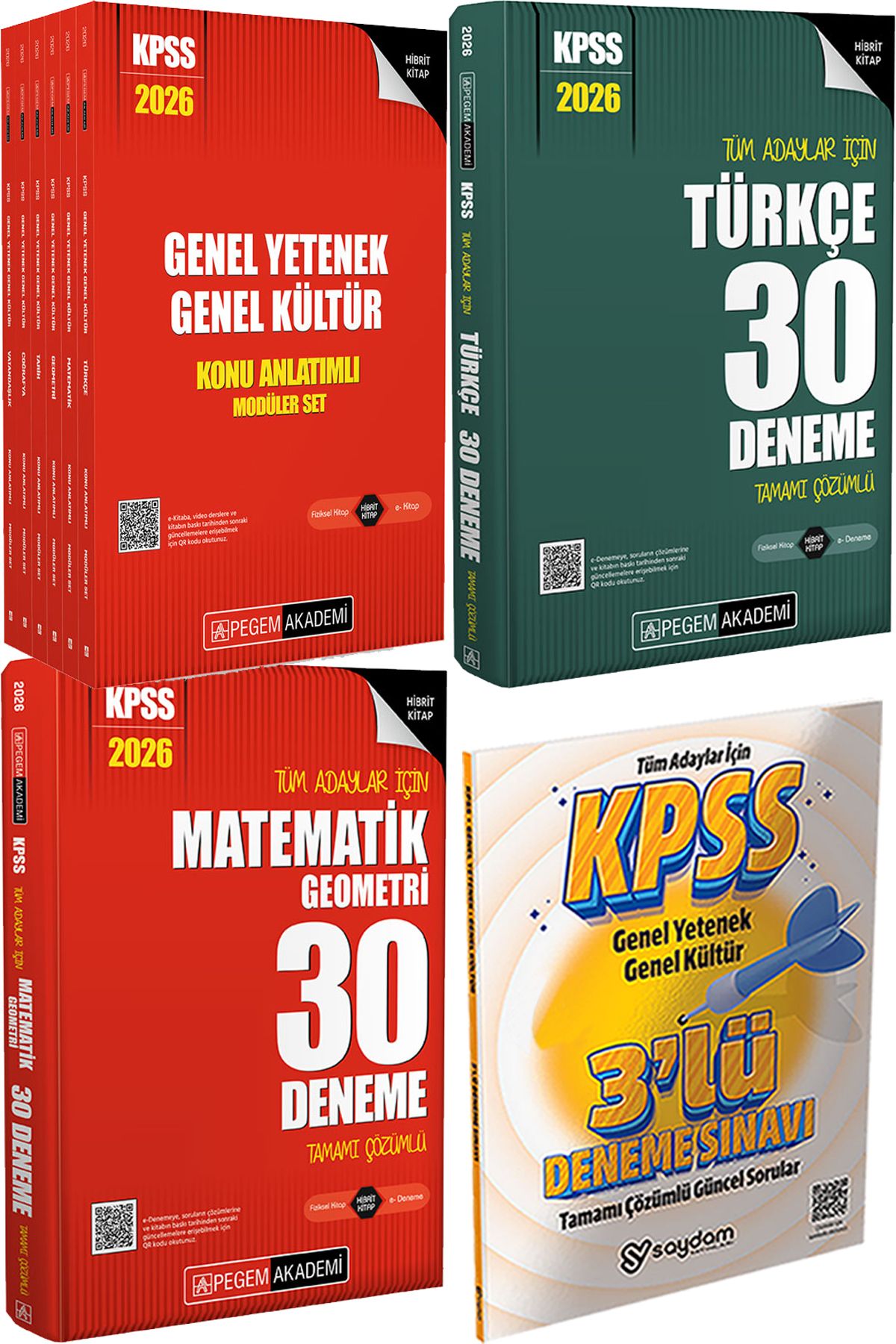 Pegem Akademi Yayıncılık 2026 KPSS Lisans Konu Anlatımlı Modüler Set - 2026 KPSS Türkçe Matematik 30 Deneme + 3 Deneme