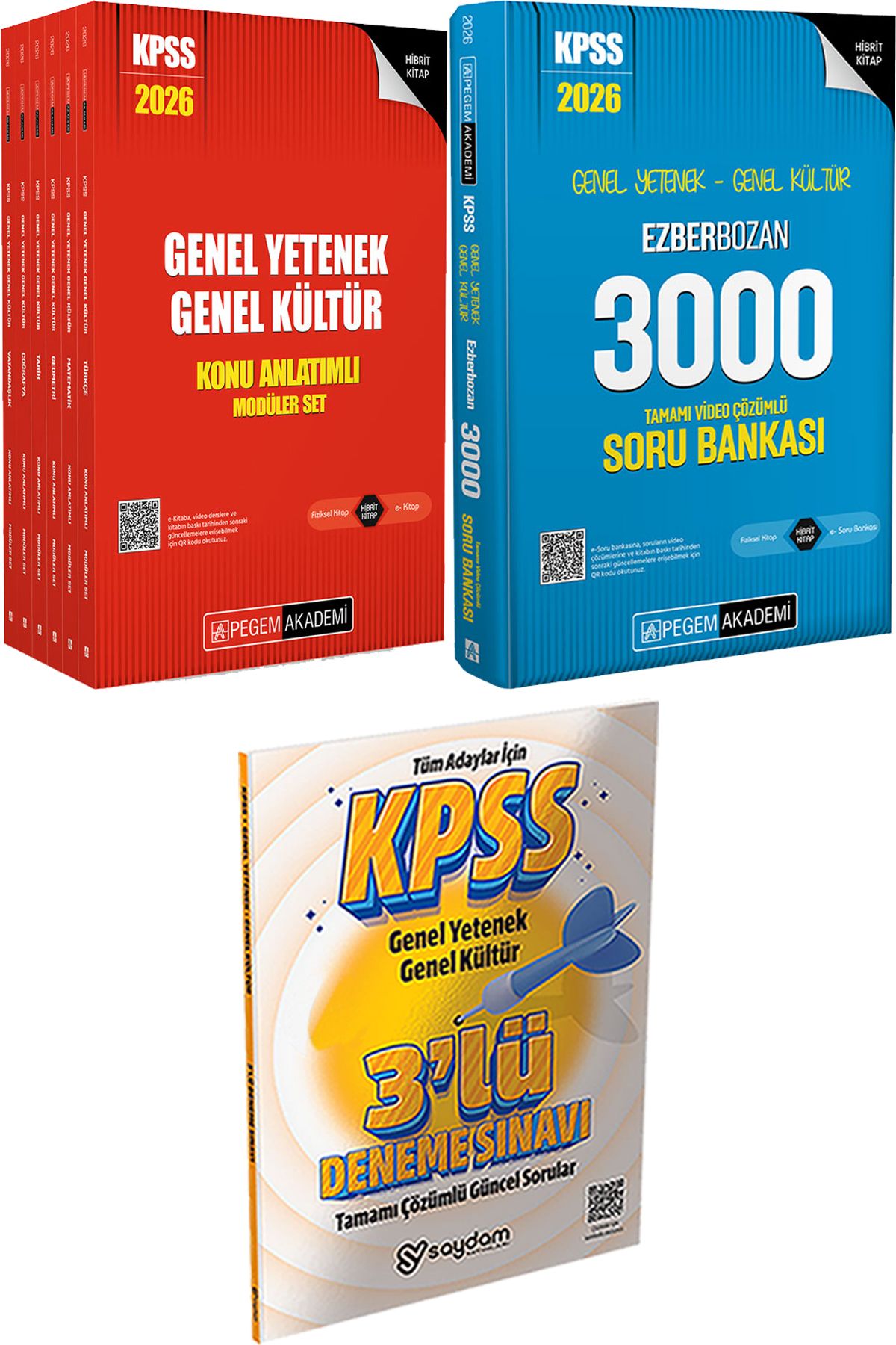 Pegem Akademi Yayıncılık 2026 KPSS Lisans Konu Anlatımlı Modüler Set - Ezberbozan 3000 Çözümlü Soru + 3 Deneme Hediye