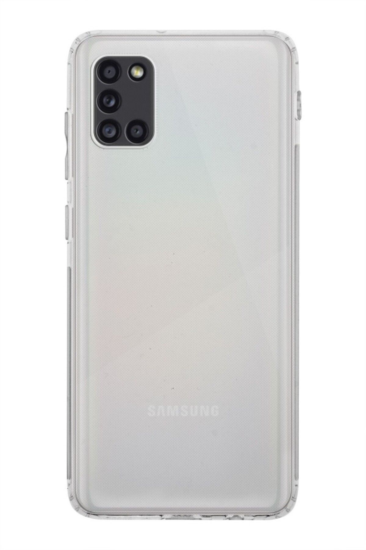 TezMax Samsung Galaxy A31 SM-A315F Uyumlu Kapak Kamera Korumalı Şarj Tıpalı Şeffaf Silikon Kılıf
