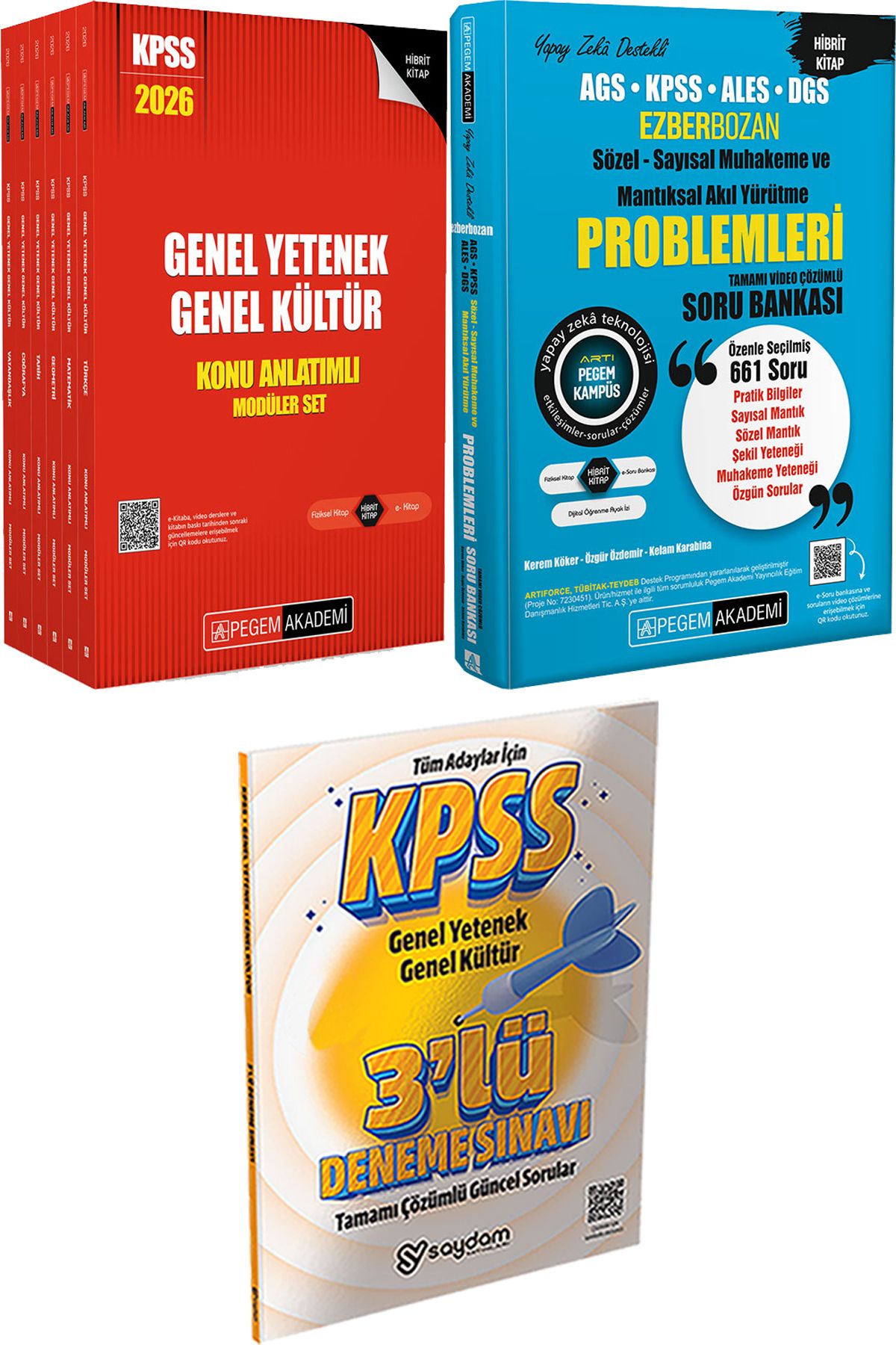 Pegem Akademi Yayıncılık 2026 KPSS Lisans Konu Anlatımlı Modüler Set - Muhakeme Problemleri Soru + 3 Deneme Hediye