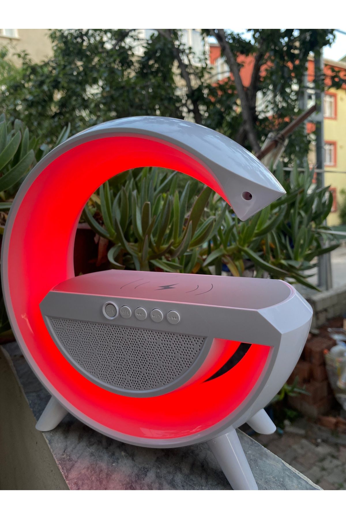RGB Kablosuz Telefon Şarj Bluetooth Hoparlör Istasyonu Ses Rgb Atmosfer Gece Işık