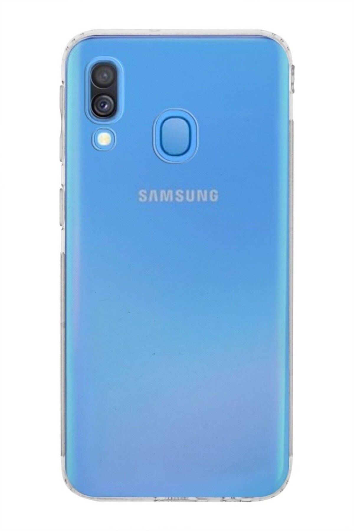 TezMax Samsung Galaxy A40 SM-A405F Uyumlu Kapak Kamera Korumalı Şarj Tıpalı Şeffaf Silikon Kılıf