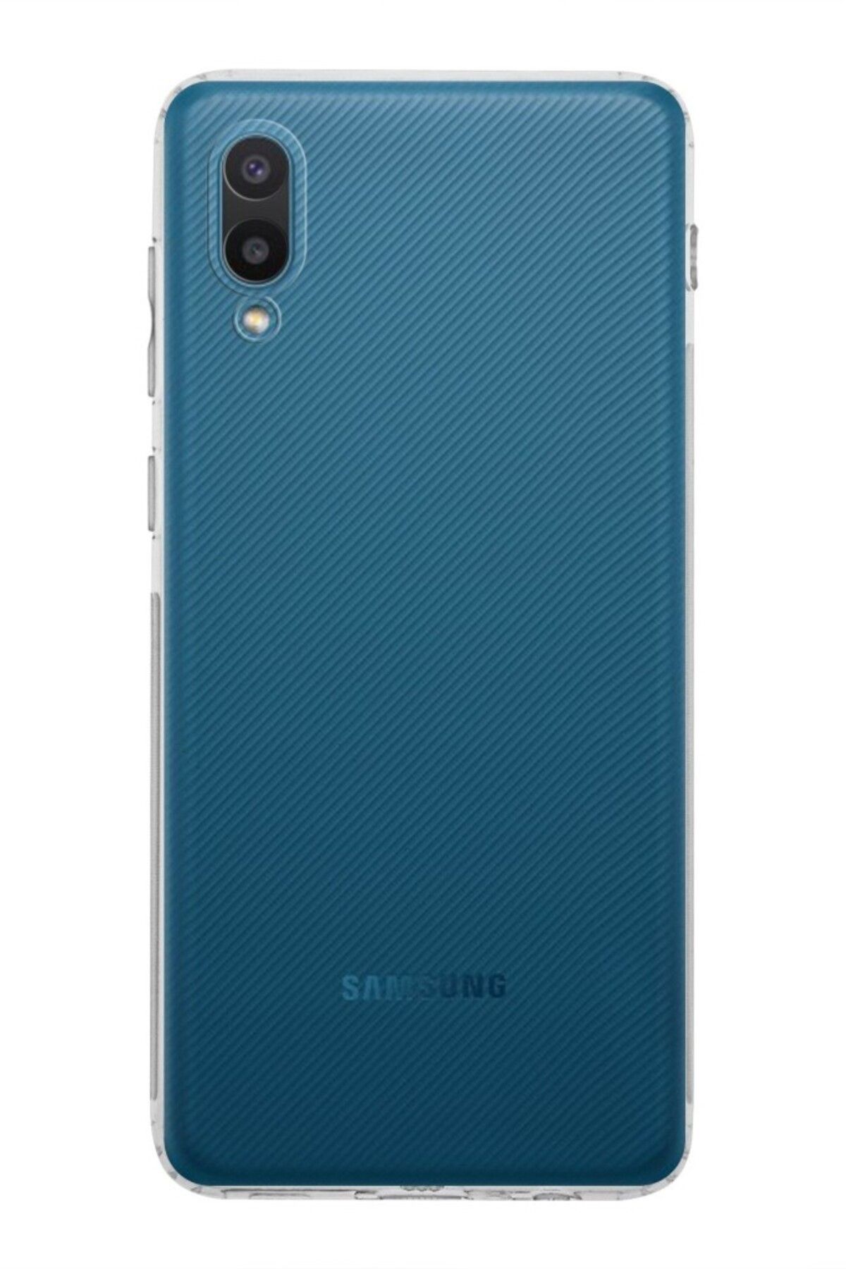 TezMax Samsung Galaxy A02 SM-A022F Uyumlu Kapak Kamera Korumalı Şarj Tıpalı Şeffaf Silikon Kılıf
