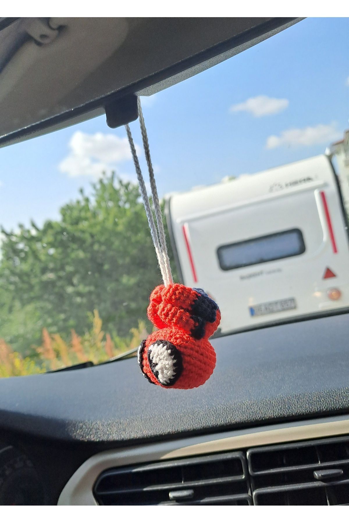 Gonulella Örümcek Adam Dikiz aynası süsü Amigurumi