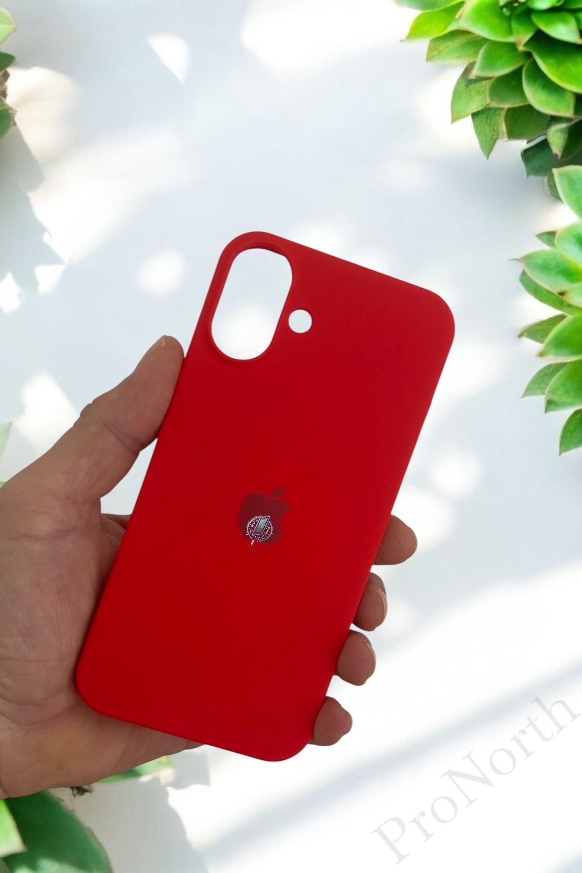 ProNorth Apple Iphone 16 Plus Uyumlu Kılıf Logolu Lansman Soft Yumuşak Içi Kadife Silikon Kapak