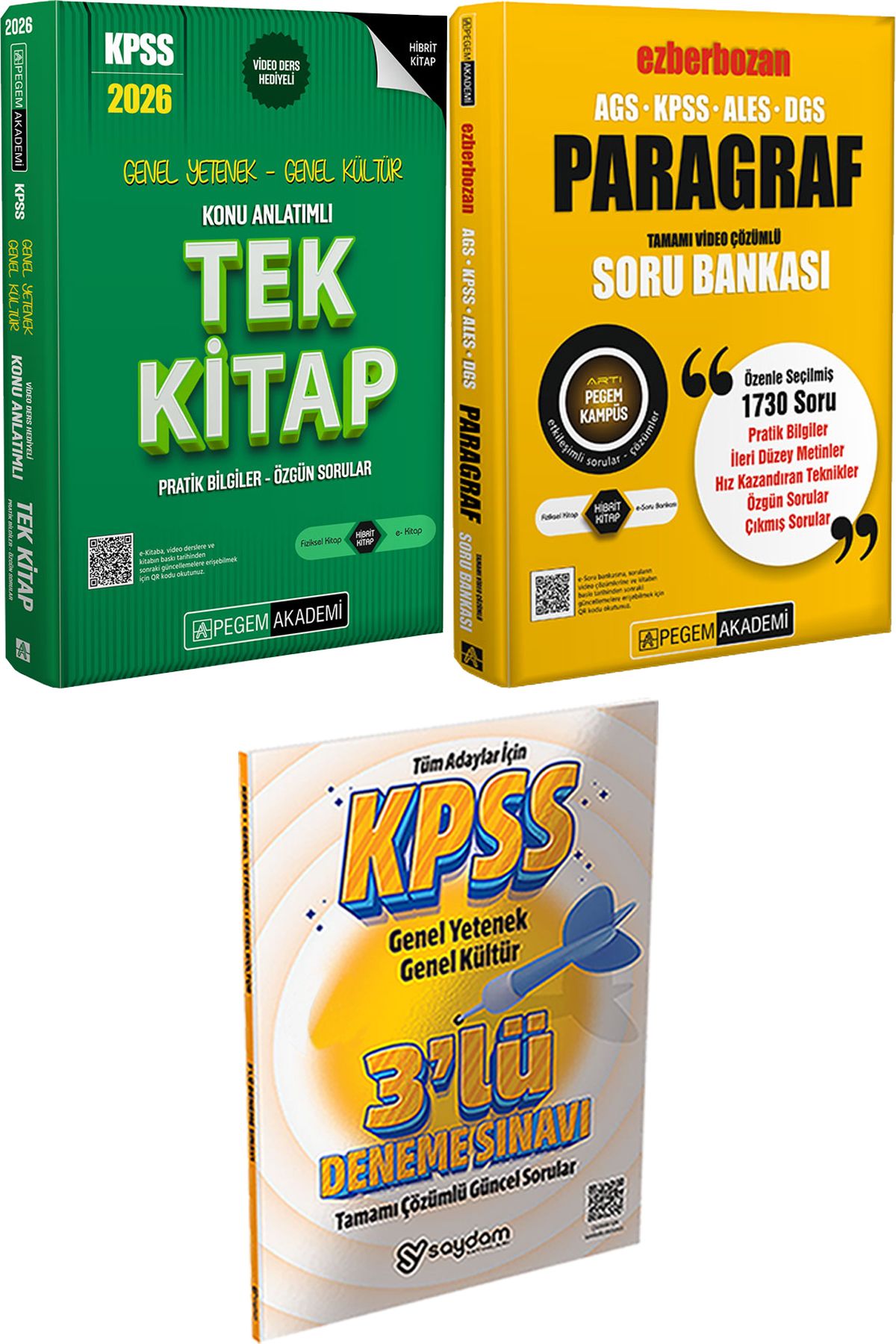 Pegem Akademi Yayıncılık 2026 KPSS Konu Anlatımlı Tek Kitap - Ezberbozan Paragraf Çözümlü Soru + 3 Deneme Hediye