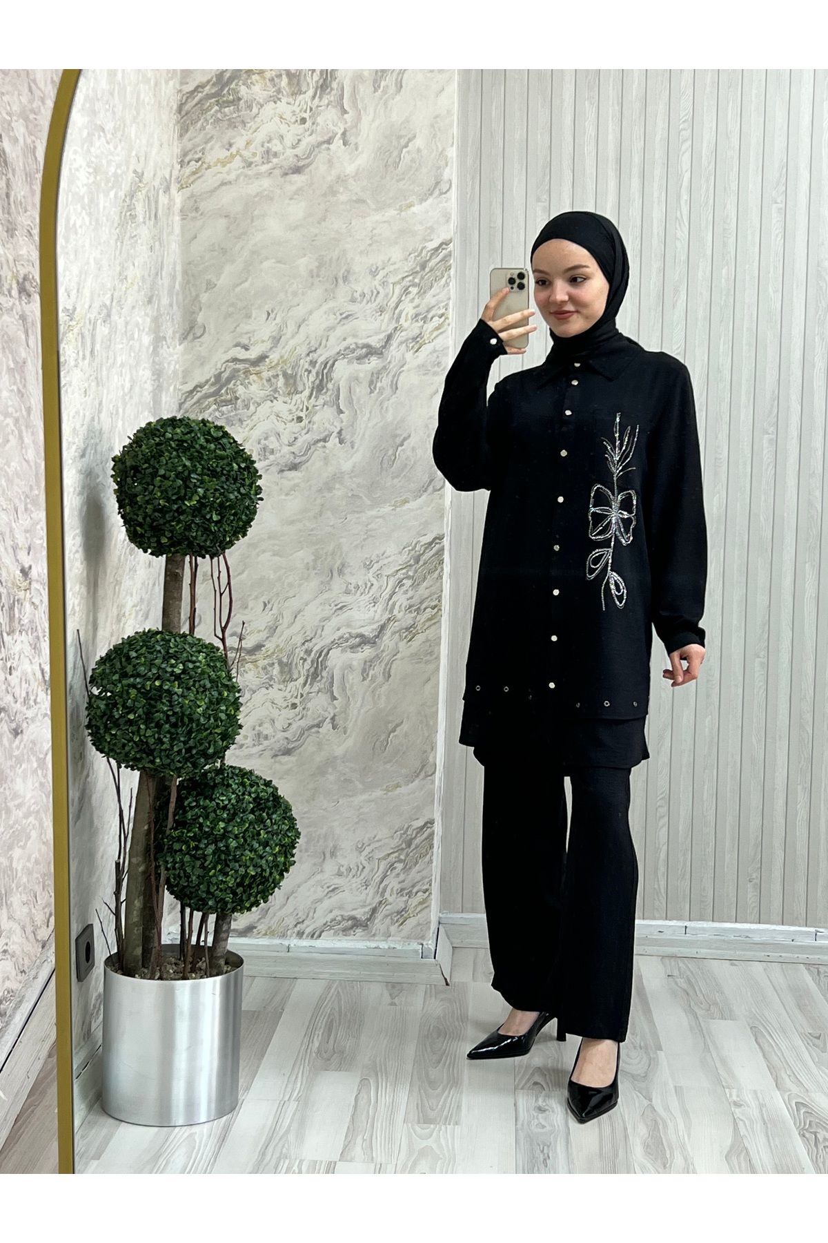 Mkstore MK taş detaylı ikili takım