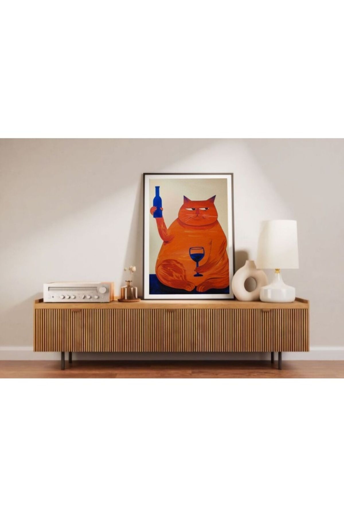 molisdesignco Turuncu Kedi Poster, Çerçevesiz Poster