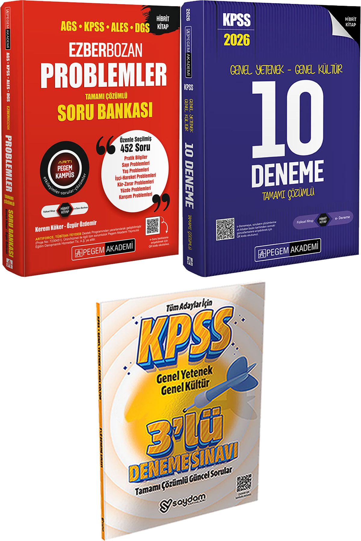 Pegem Akademi Yayıncılık Ezberbozan Problemler Çözümlü Soru - 2026 KPSS Tamamı Çözümlü 10 Deneme + 3 Deneme
