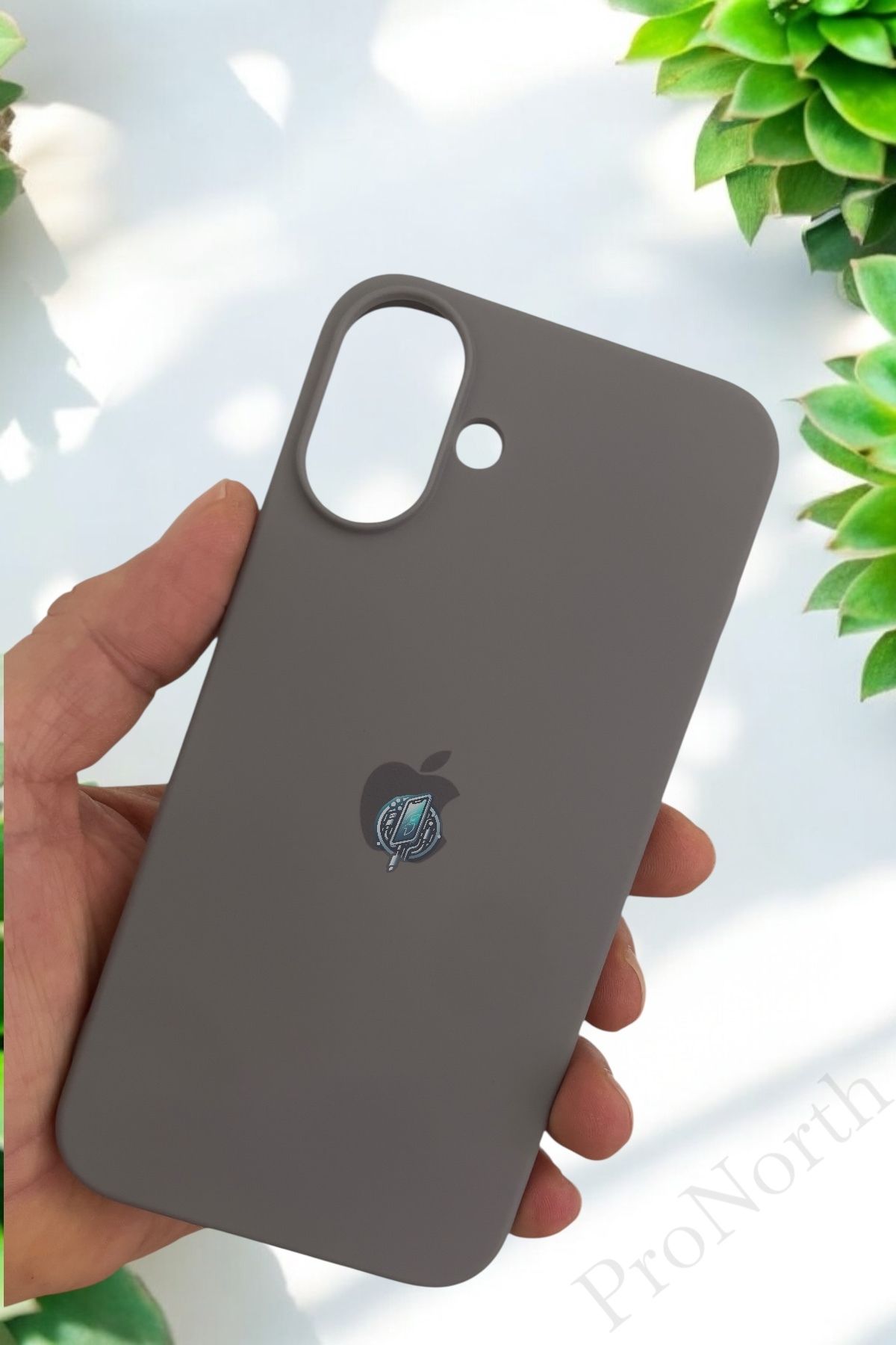 ProNorth Apple Iphone 16 Plus Uyumlu Kılıf Logolu Lansman Soft Yumuşak Içi Kadife Silikon Kapak