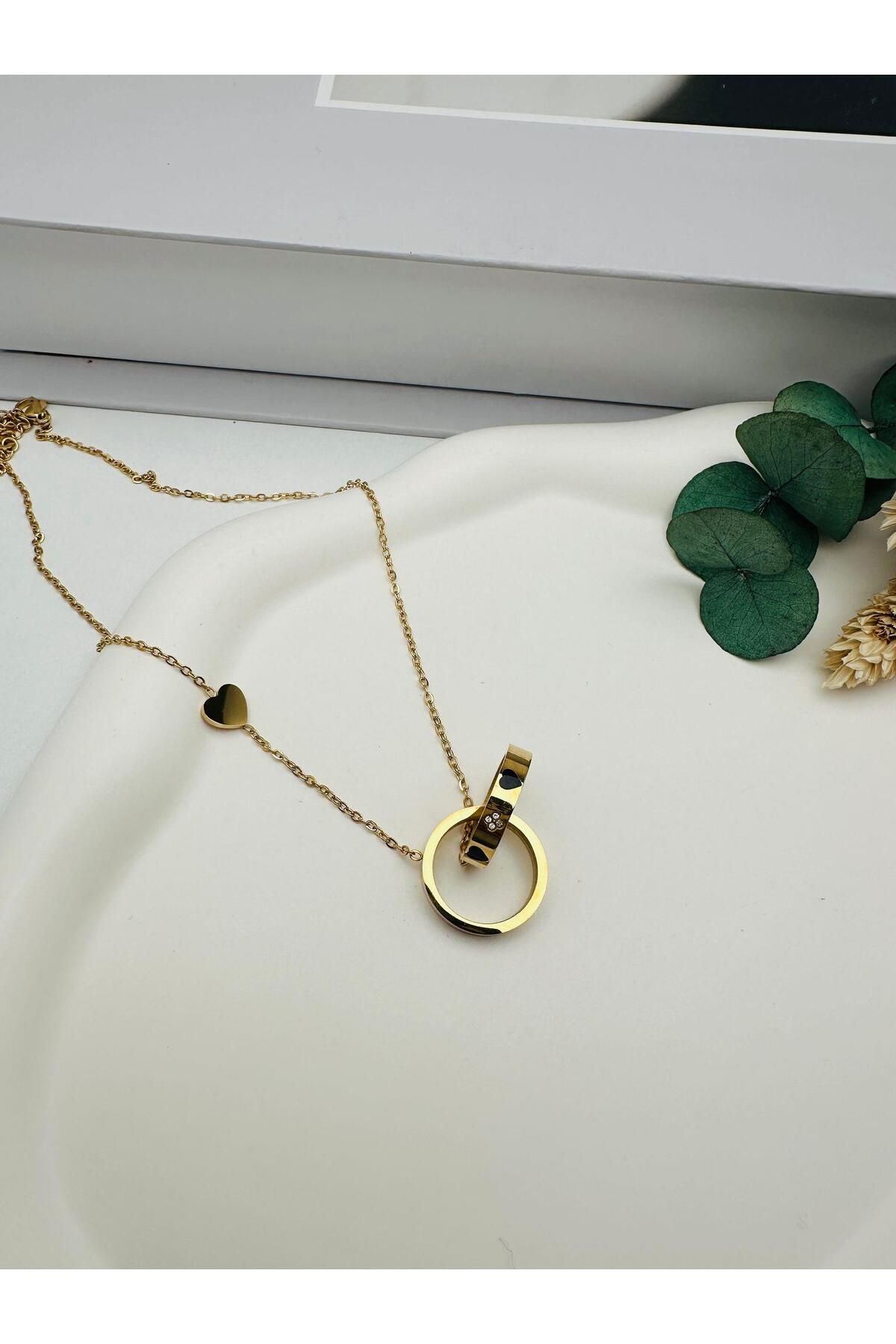 nerede bulurum Çelik kolye (Gold) 0106111