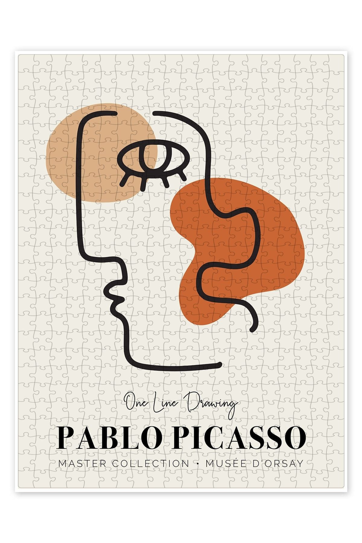 Jeronkarji Pablo Picasso Tek Çizgi Çizim I 500 Parça Puzzle Yapboz Bohem Soyut Sanat Temalı