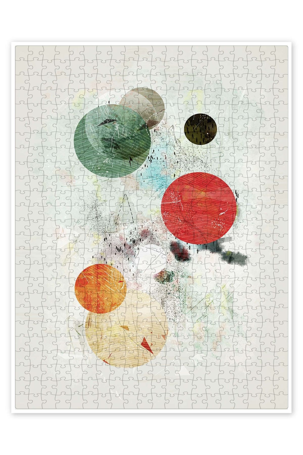 Jeronkarji Ay'a ve Geri 500 Parça Puzzle Yapboz Bohem Soyut Sanat Temalı