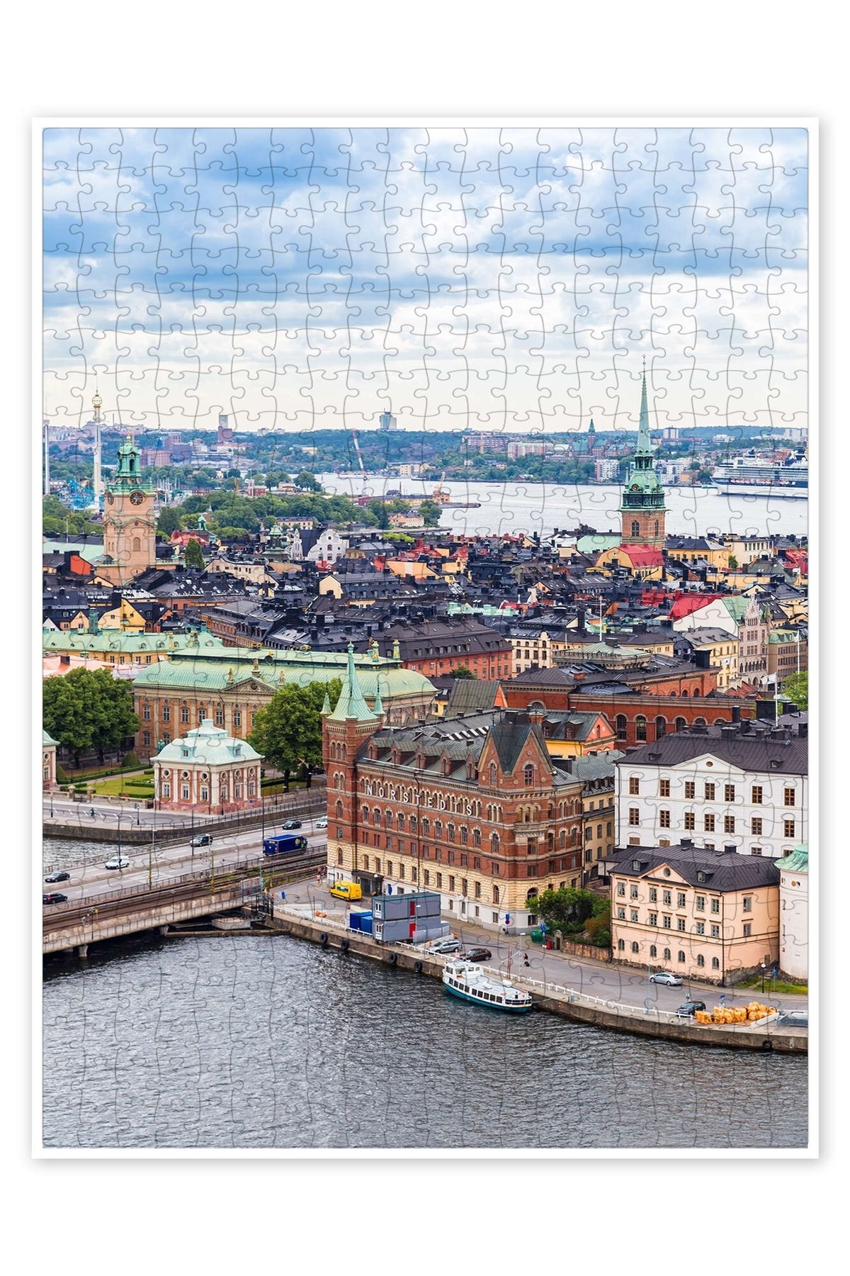 Jeronkarji Stockholm Çatıları 500 Parça Puzzle Yapboz Şehir Manzara Temalı Hobilik