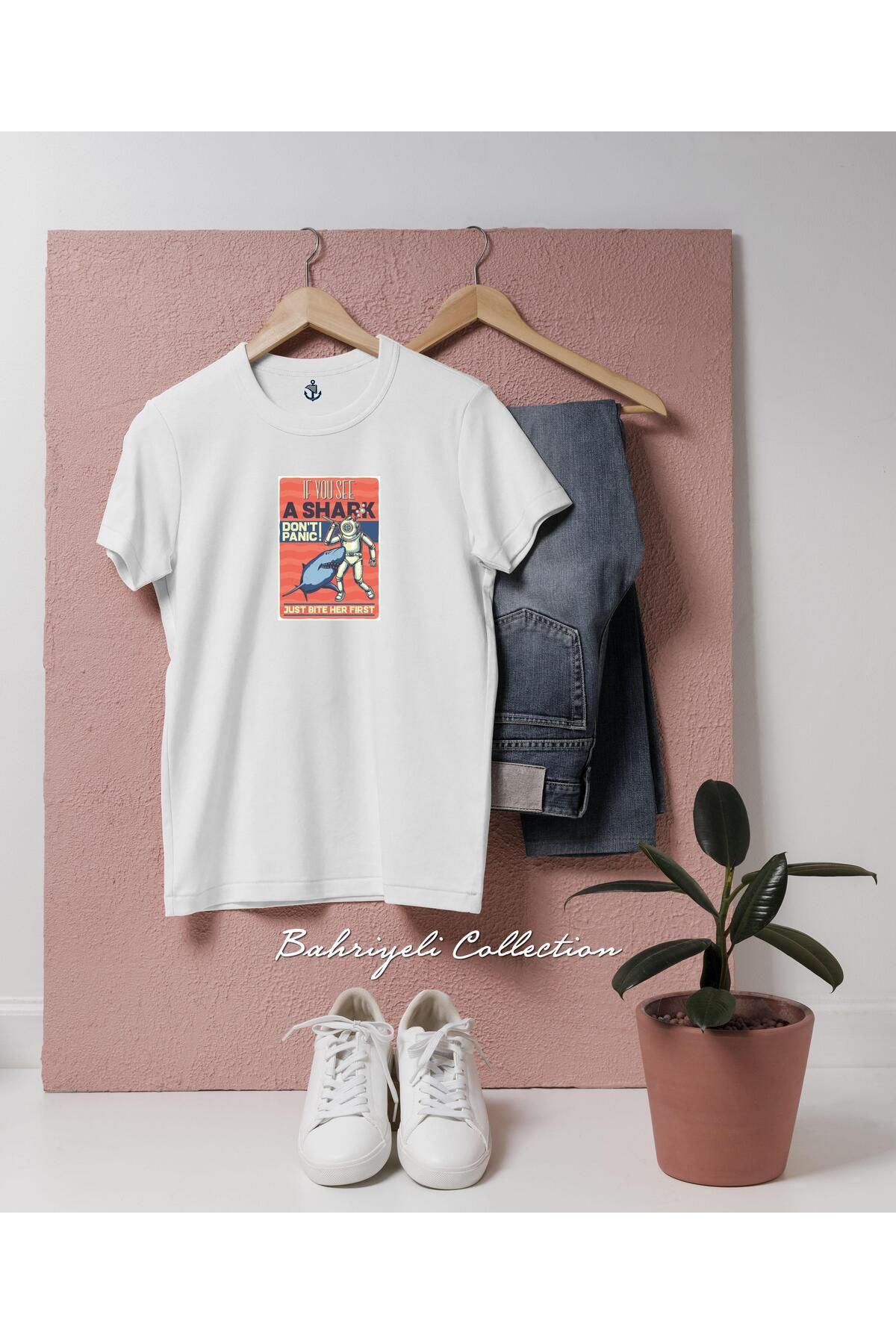 bahriyeli.jpeg Oversize Dont Panic - Dalgıç Diver Tasarımlı Unisex T-Shirt