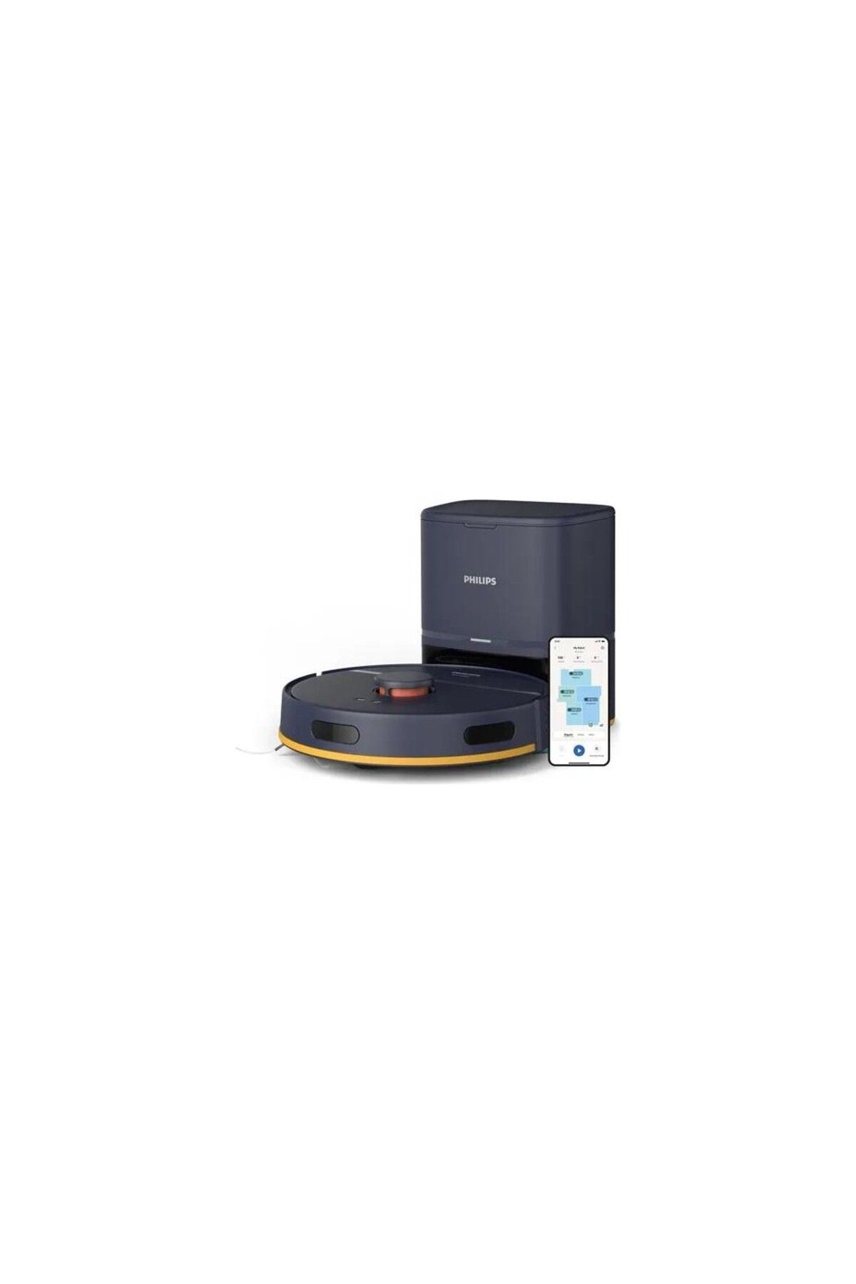 Philips DreaZ Vaccumix Cleaner En Hızlı HomeRun 2100 Serisi Aqua İstasyonlu Lacivert Robot Süpürge, 0,28 l