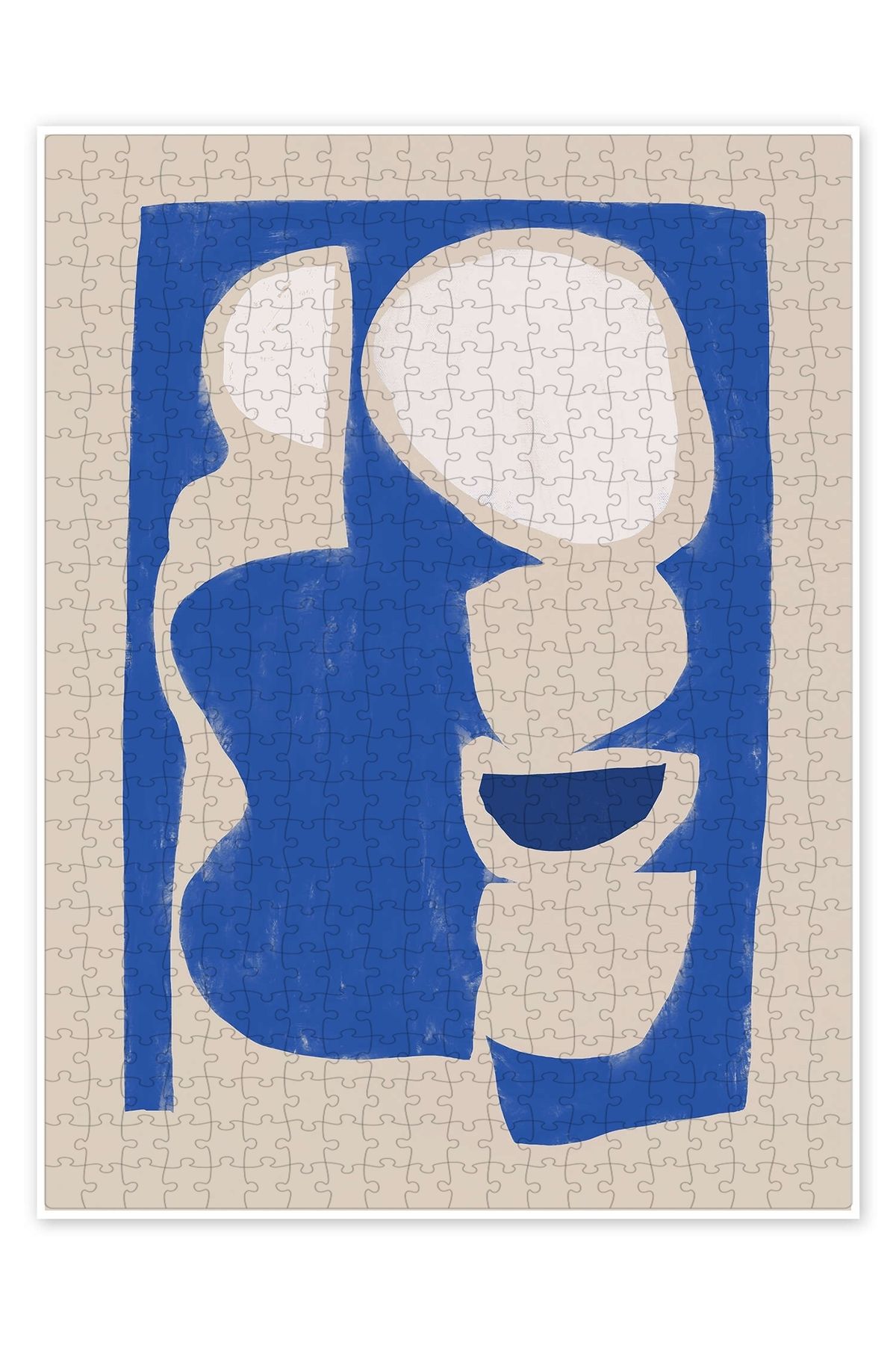 Jeronkarji Mavi renkte kesilmiş organik şekil 500 Parça Puzzle Yapboz Bohem Soyut Sanat Temalı