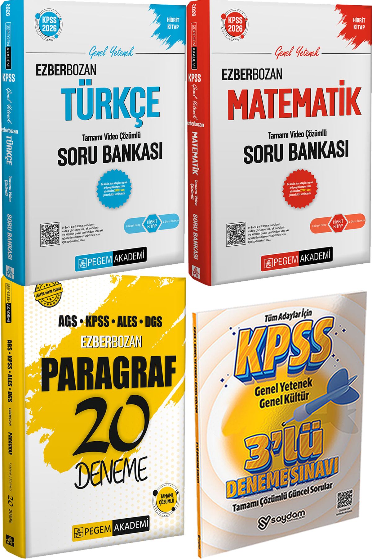Pegem Akademi Yayıncılık Ezberbozan Türkçe Matematik Çözümlü Soru - Ezberbozan Paragraf 20 Deneme + 3 Deneme