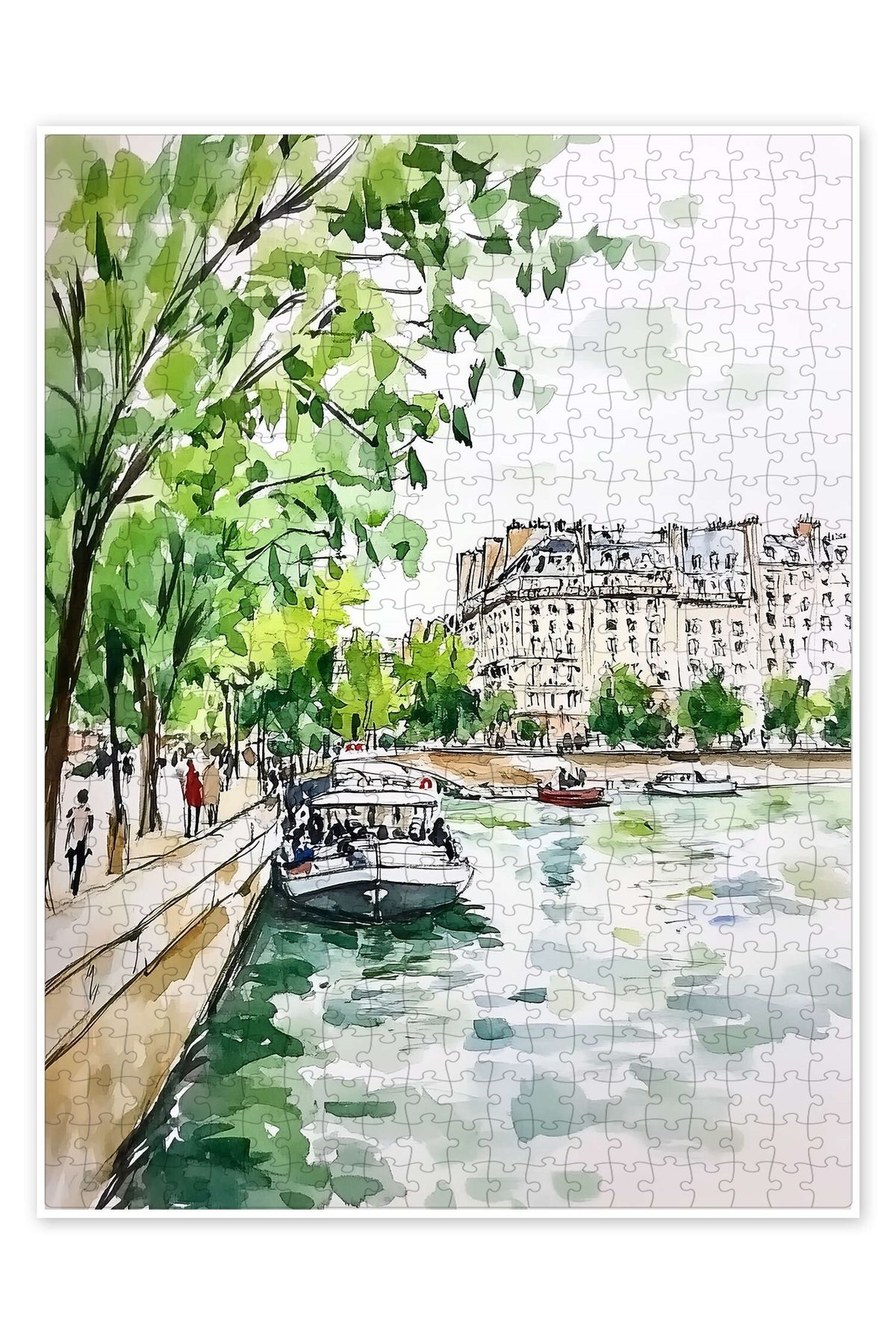 Jeronkarji Paris'te Seine Nehri II 500 Parça Puzzle Yapboz Şehir Manzara Temalı Hobilik