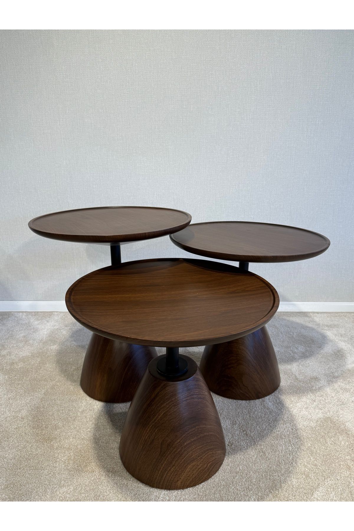 ALTUNTEPE HOME DESIGN Brown 3lü Zigon sehpa