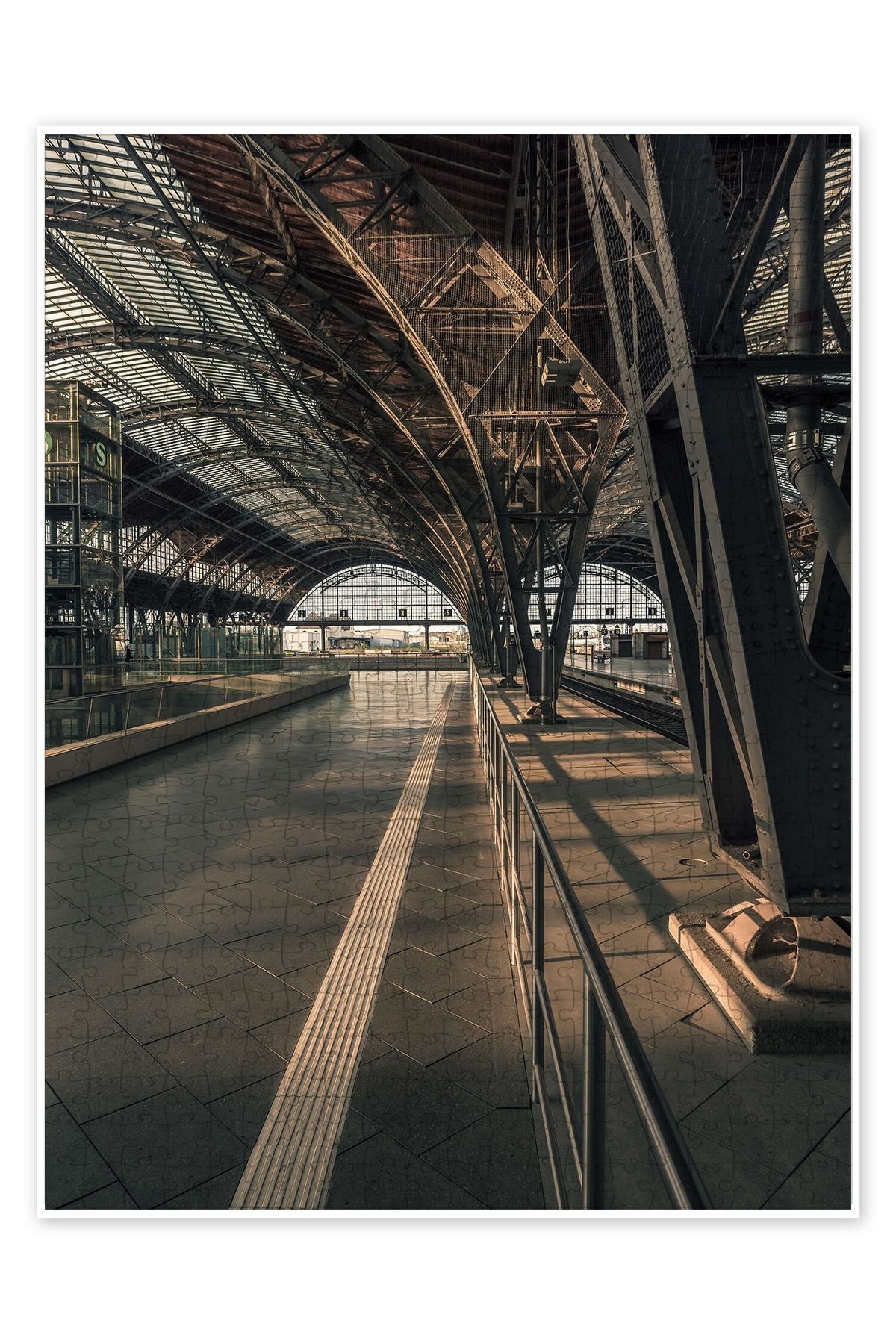 Jeronkarji Leipzig Hauptbahnhof güneş ışığında 500 Parça Puzzle Yapboz Şehir Manzara Temalı Hobilik