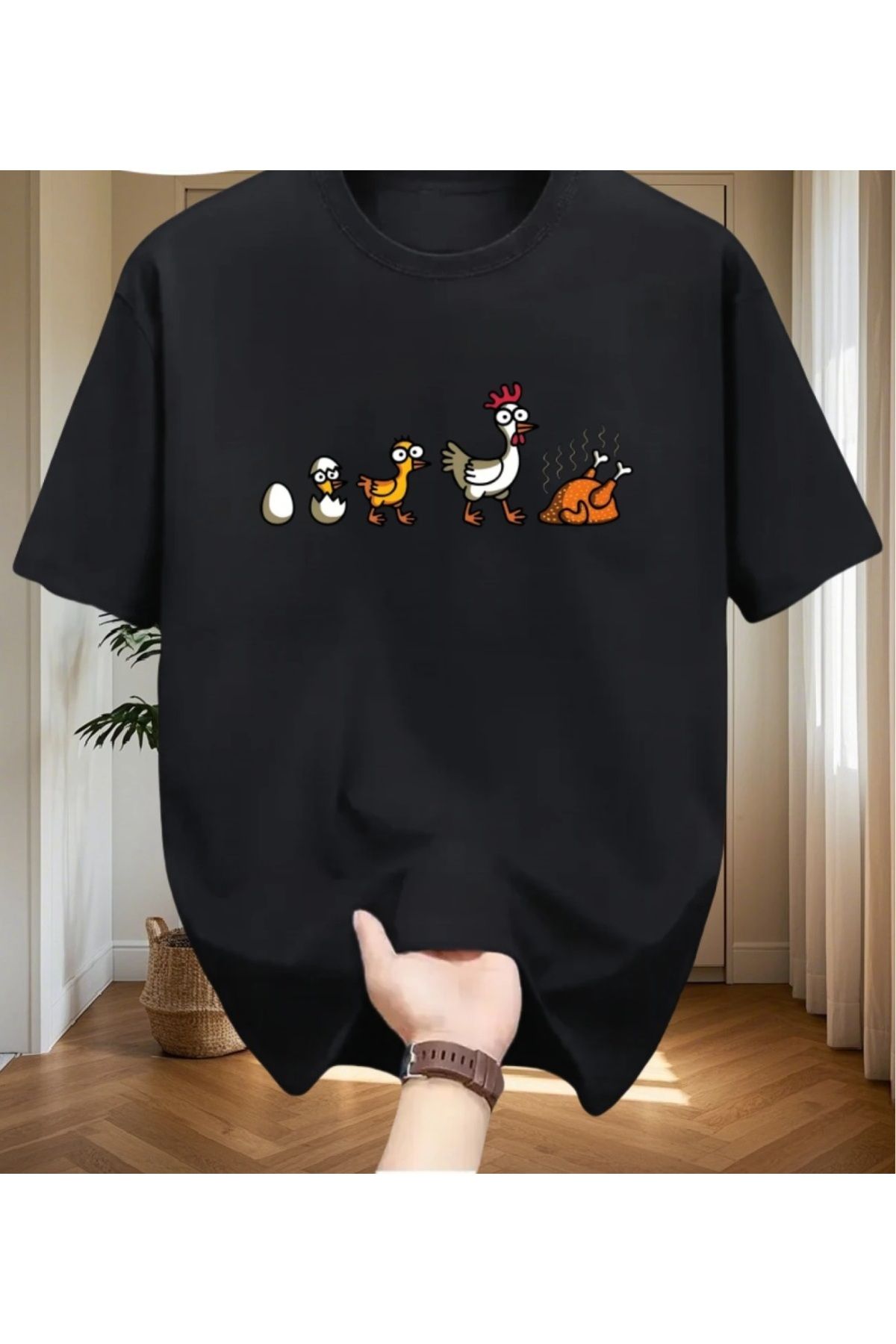 qubo sportswear & company qubo Unisex Oversize Baskılı Pamuklu Bisiklet Yaka Kısa Kollu SİYAH T-shirt