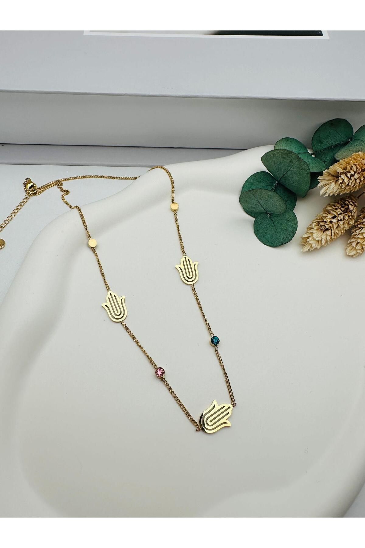 HEDİYELANDY Çelik Kolye (Gold) 0106108