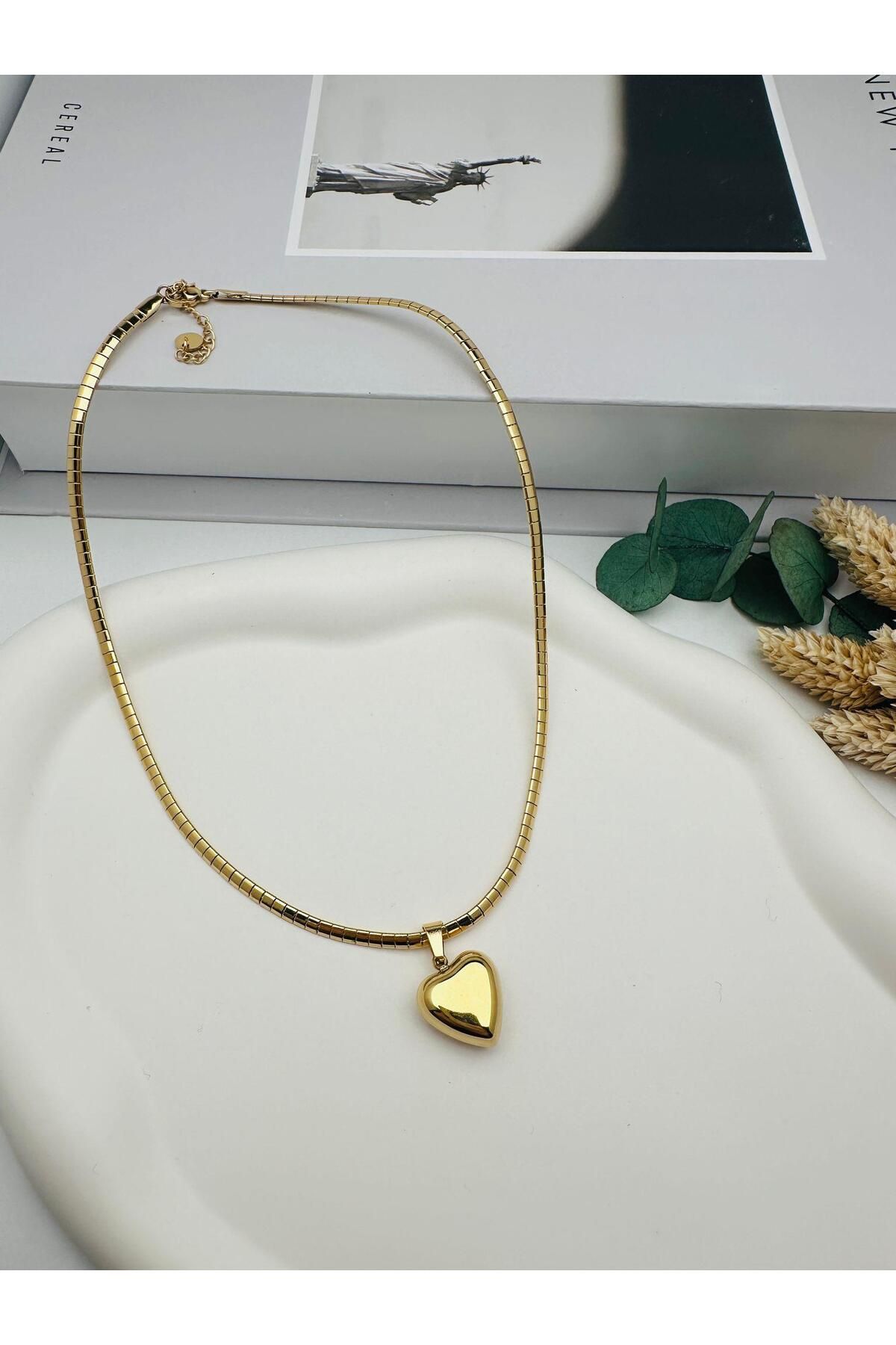 nerede bulurum Kalpli Çelik Kolye (Gold) 0106323